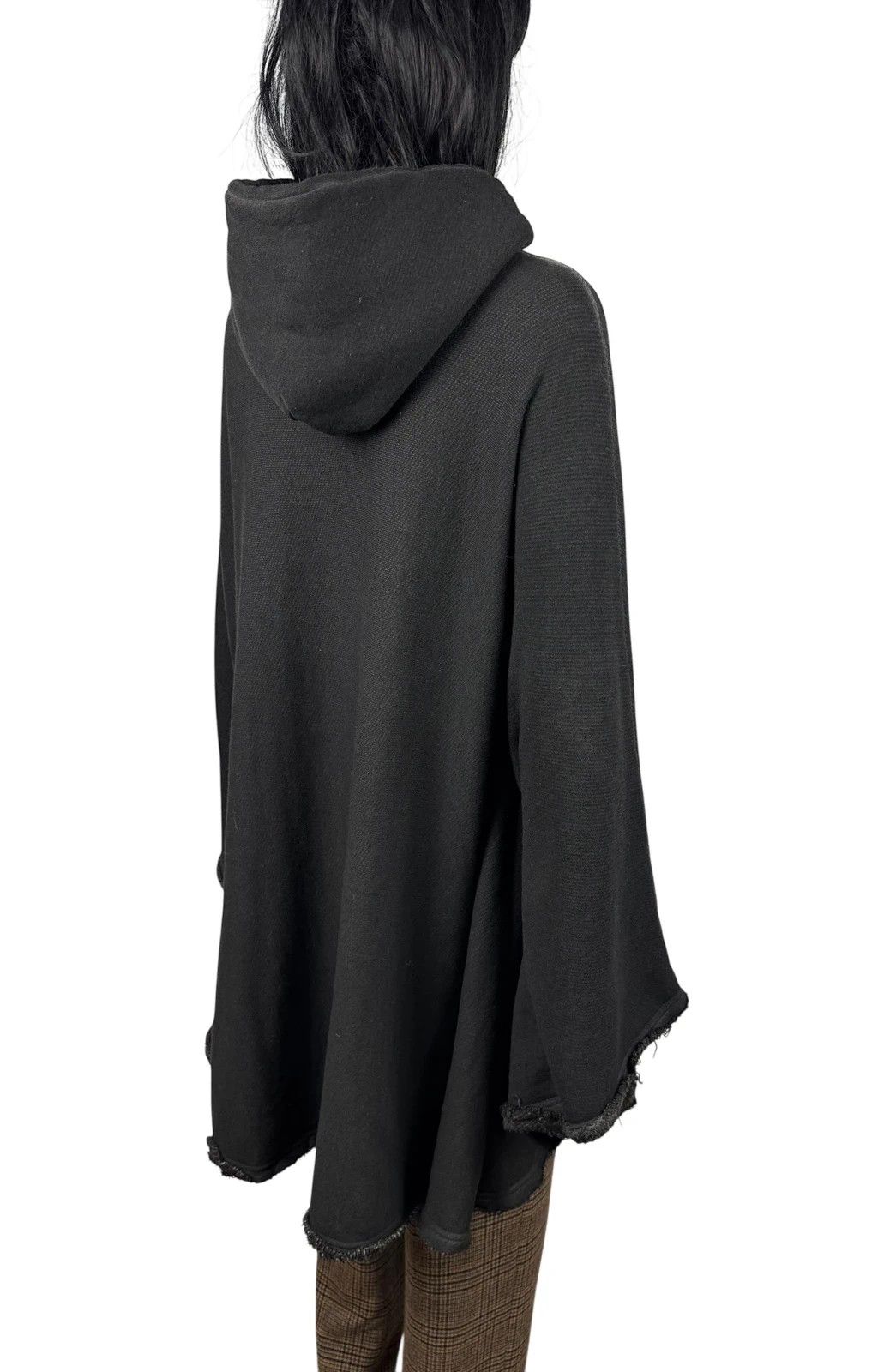 hannes roether Hannes Roether Poncho Hooded Cotton Garment Dyed One Size Size ONE SIZE - 8 Thumbnail