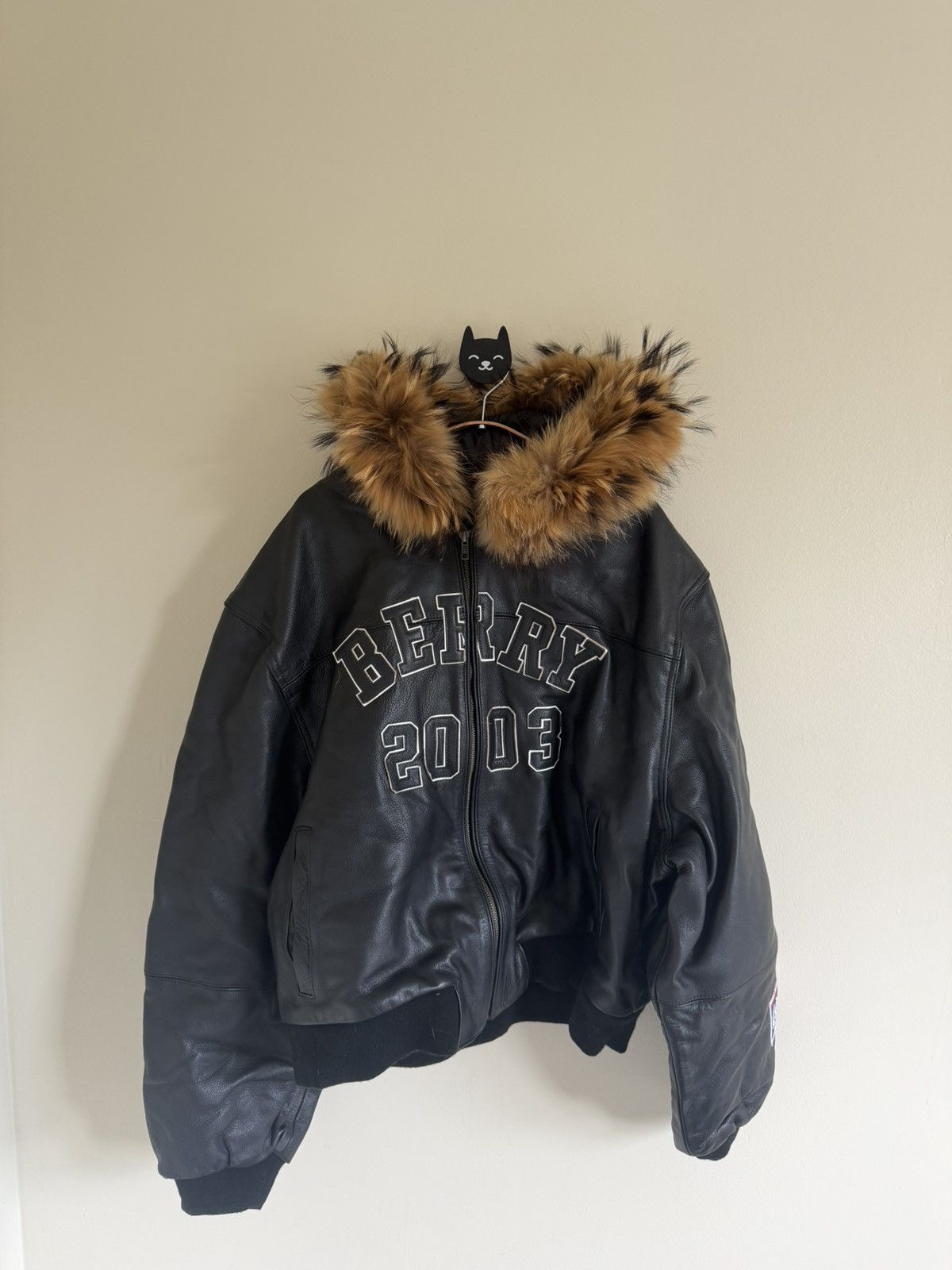The GV Gallery Raspberry Hills Leather Fur Jacket Size Large