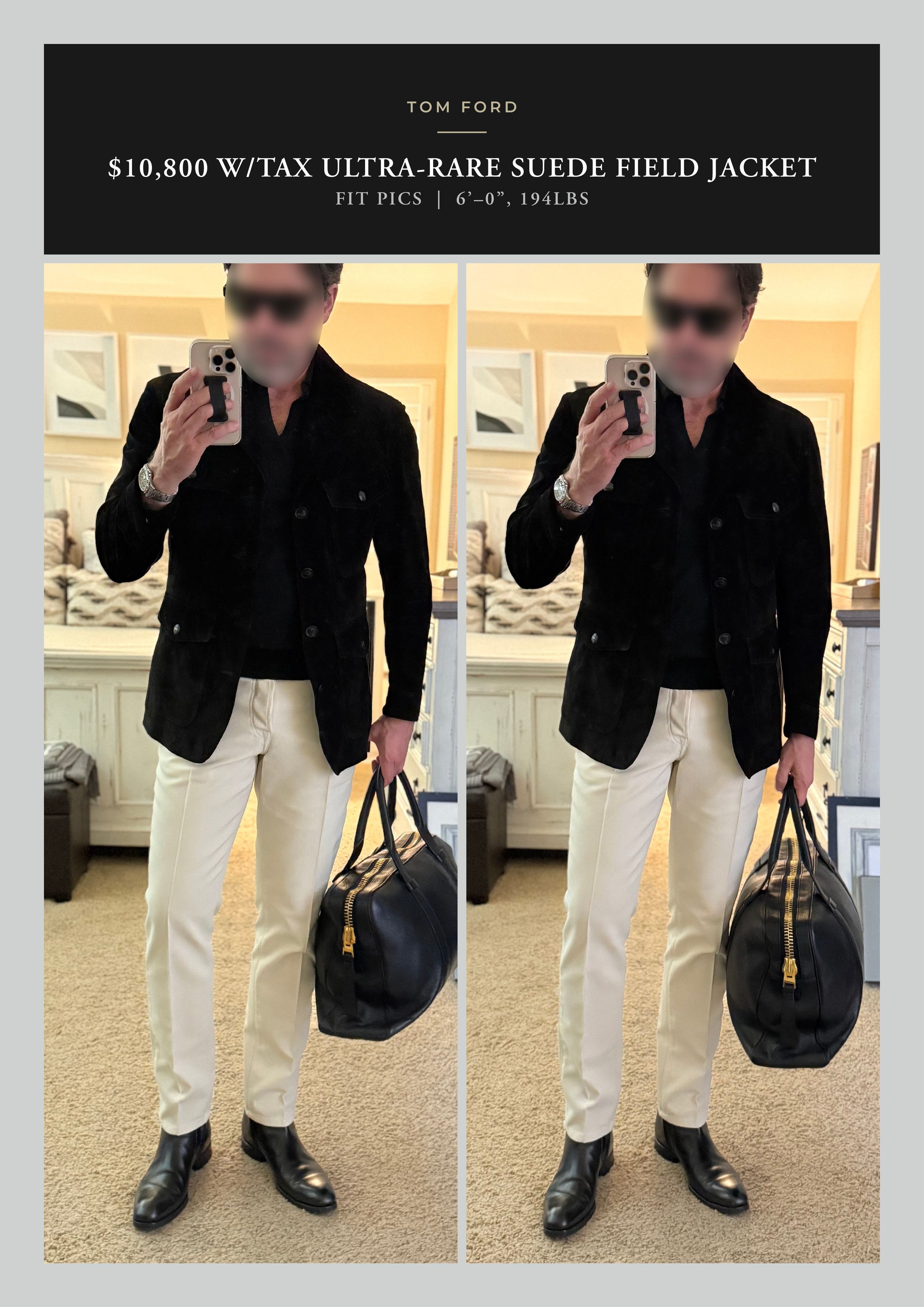 Tom Ford Ultimate Ultra-Rare New $10,800 w/tax Suede Field Jacket Size US M / EU 48-50 / 2 - 14 Thumbnail