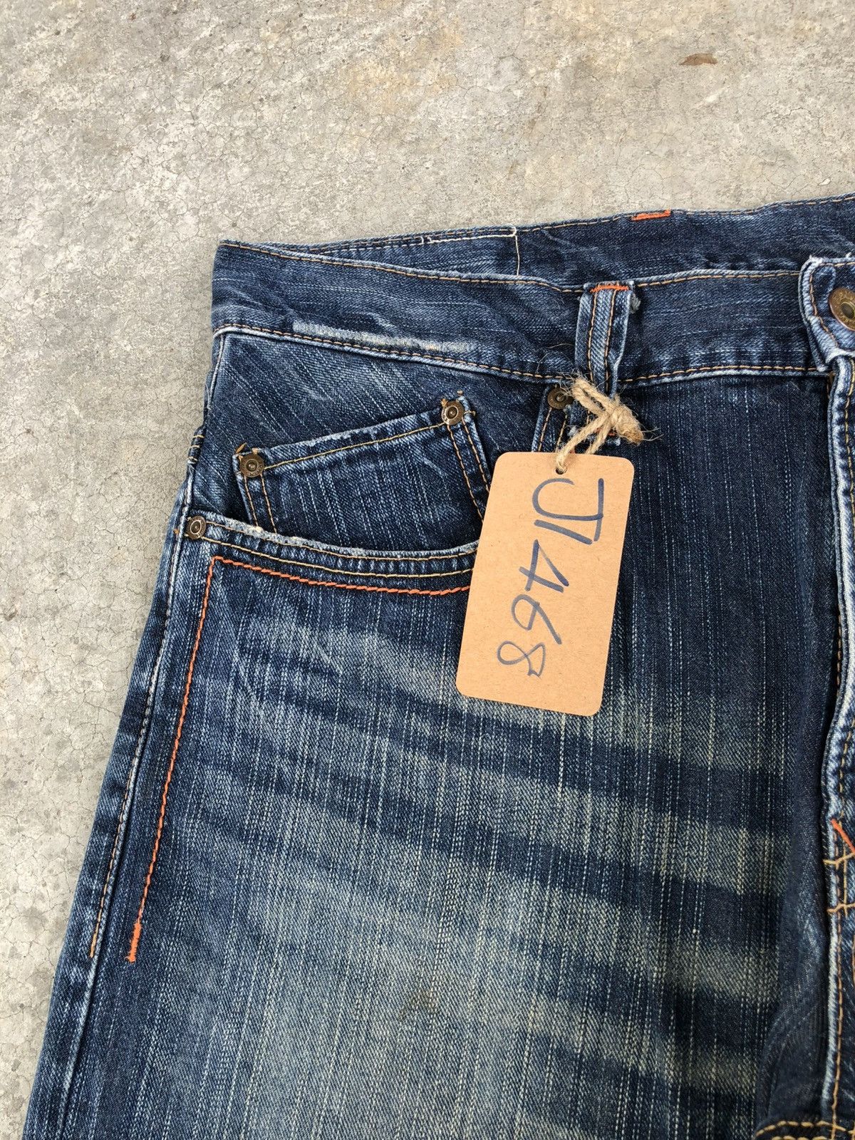 If Six Was Nine Japanese Edwin Flared Jeans Distressed Back Buckle Size US 34 / EU 50 - 14 Thumbnail