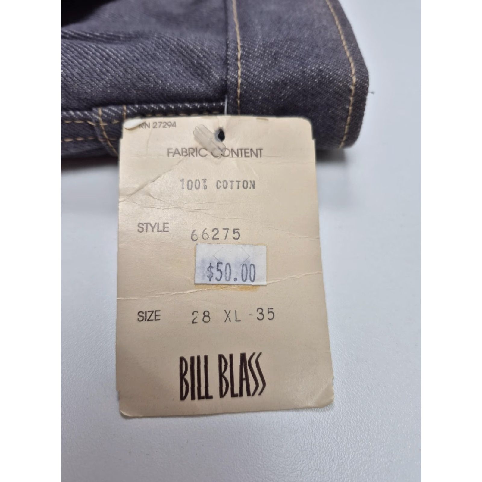 Bill Blass VINTAGE Bill Blass Casual Slacks Mens 28x35 Blue Denim Chino Pants USA NWT Size US 28 / EU 44 - 6 Thumbnail