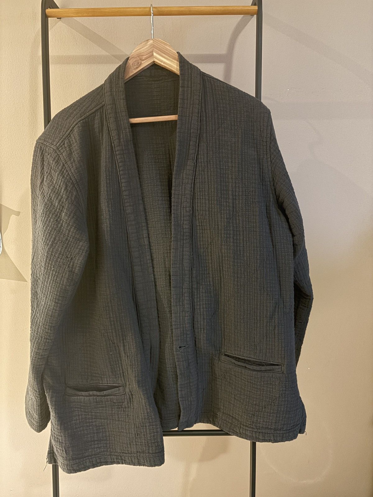 Epaulet Epaulet Kamigata jacket in gunmetal sashiko Size US L / EU 52-54 / 3 - 1 Thumbnail