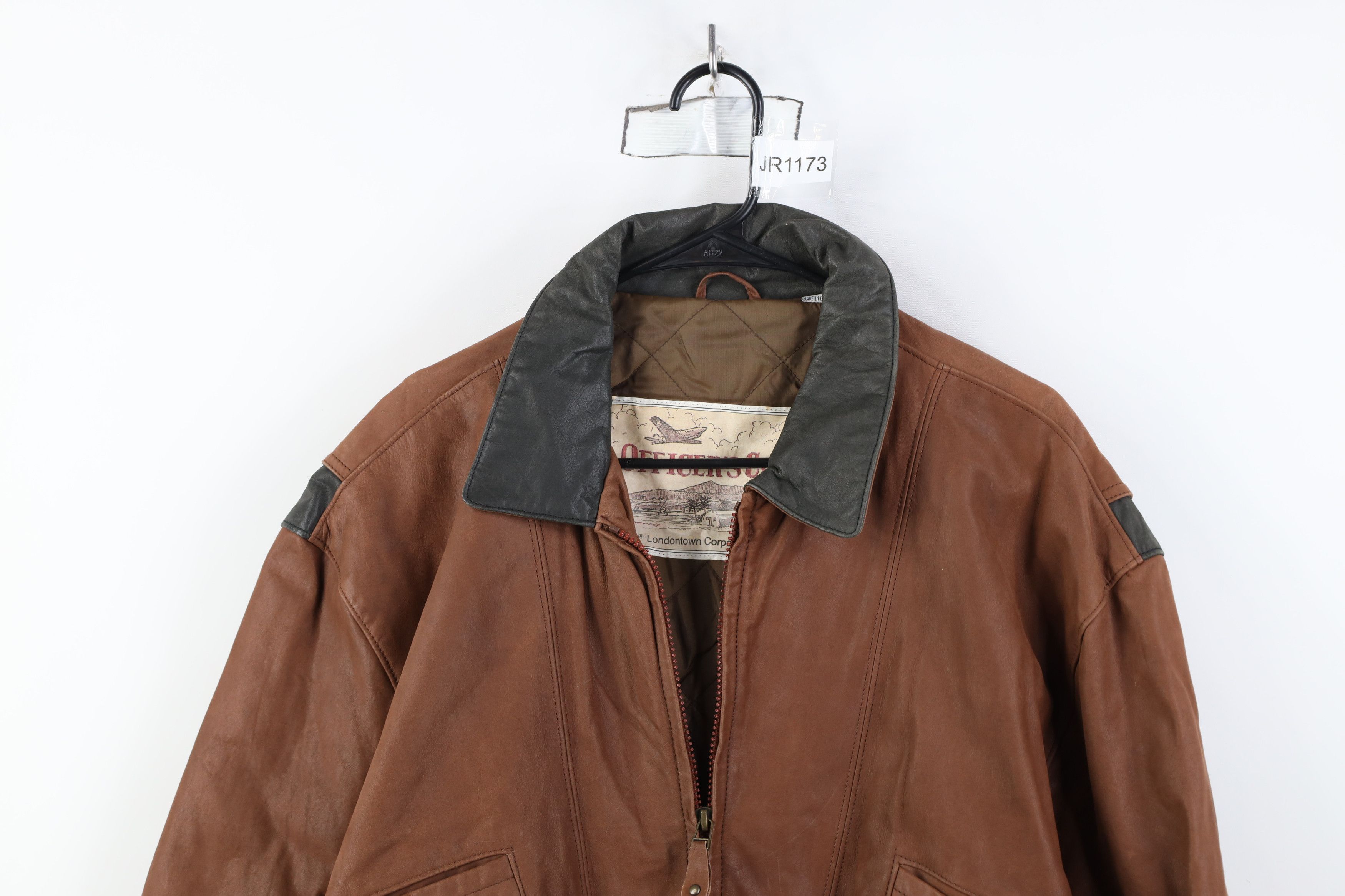 Vintage Vintage 90s Streetwear Leather Flight Bomber Jacket Brown Size US L / EU 52-54 / 3 - 2 Thumbnail