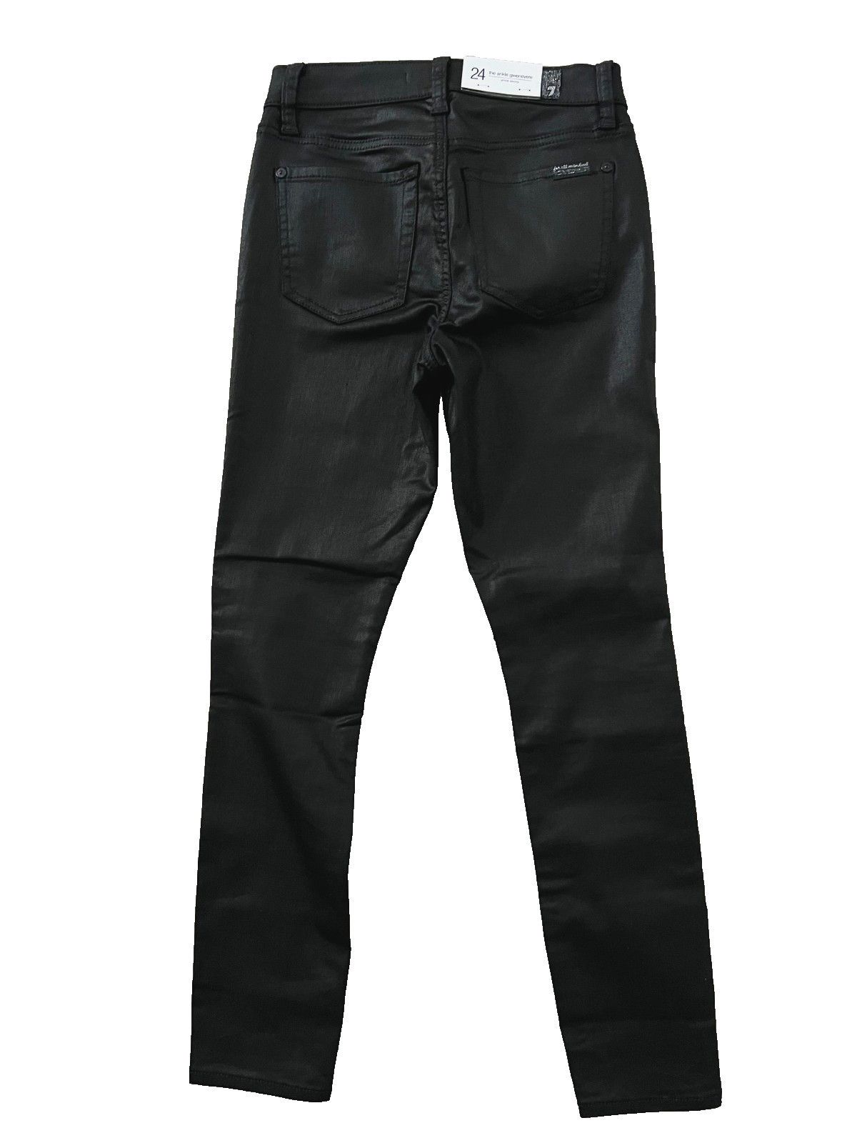 7 For All Mankind 7 for All Mankind Ankle Gwenevere Skinny Jeans Coated Black Size 24" / US 00 / IT 34 - 3 Thumbnail