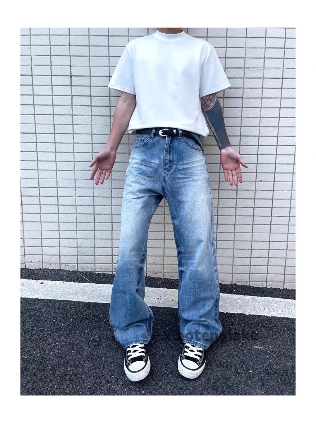 Jean × Vintage Unisex washed faded cleanfit skate hiphop work jeans Size US 30 / EU 46 - 2 Thumbnail
