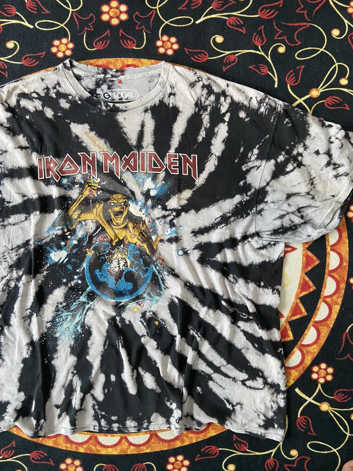Band Tees × Vintage GLOBAL IRON MAIDEN TYE DYE Size US XL / EU 56 / 4 - 3 Thumbnail