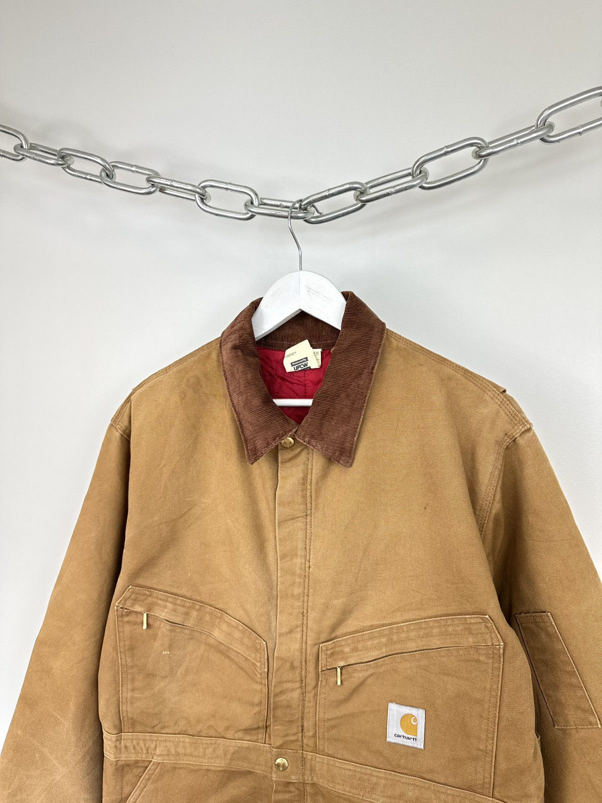 Carhartt Vintage 80s Carhartt USA Faded Utility Arctic Detroit Jacket Size US L / EU 52-54 / 3 - 3 Thumbnail