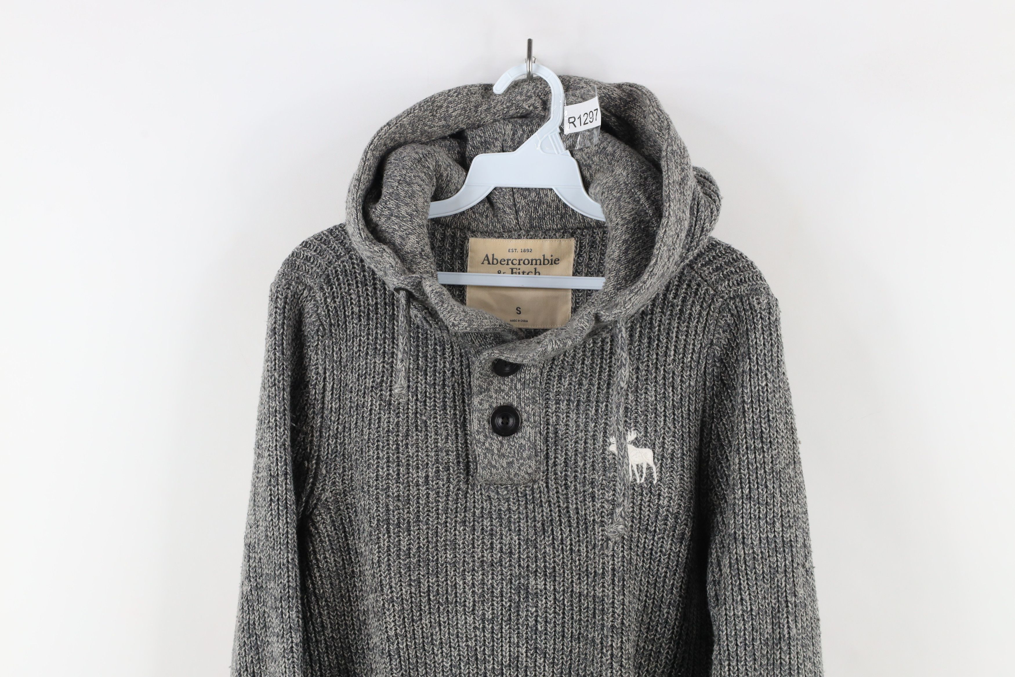 Abercrombie & Fitch Vintage Y2K Abercrombie & Fitch Ribbed Knit Hoodie Sweater Size S / US 4 / IT 40 - 2 Thumbnail