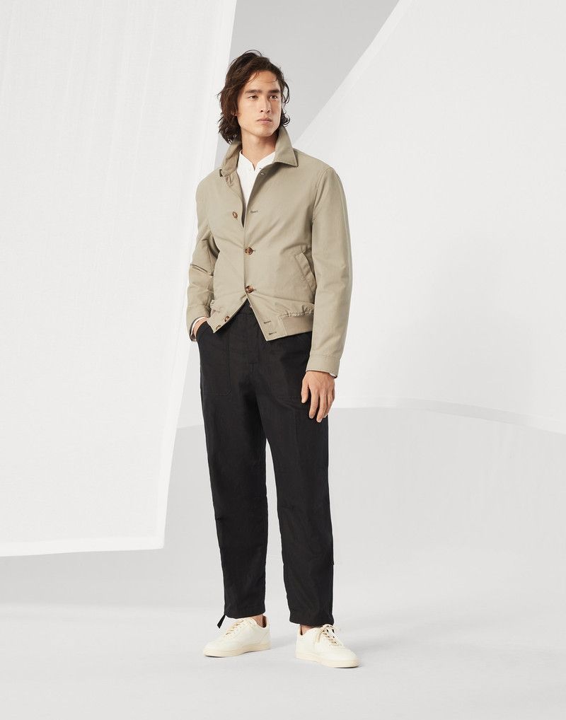 Brunello Cucinelli o1la1rc1a0426 Linen and Cotton Drill Pants in Black Size US 30 / EU 46 - 4 Thumbnail