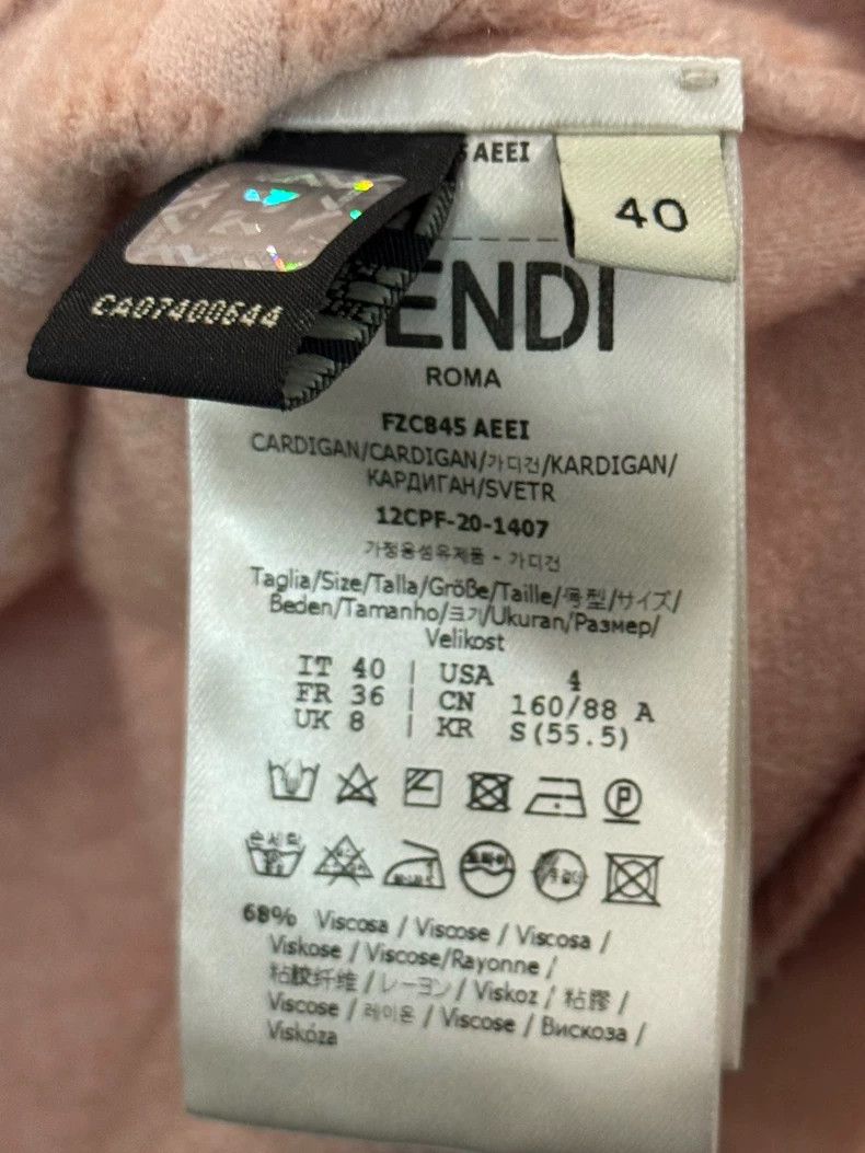 Fendi Fendi Darkly engraved pink cardigan Size US XXS / EU 40 - 4 Thumbnail