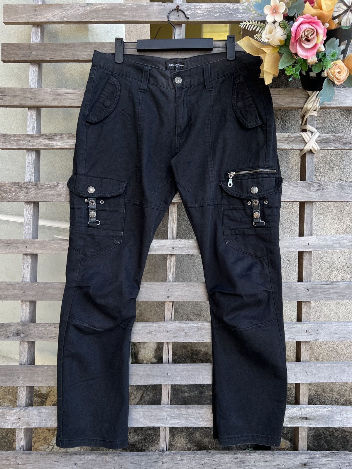 In The Attic Vintage In The Attic Modern Cargo Pants with Zipper & Buckle Size 33" - 3 Thumbnail