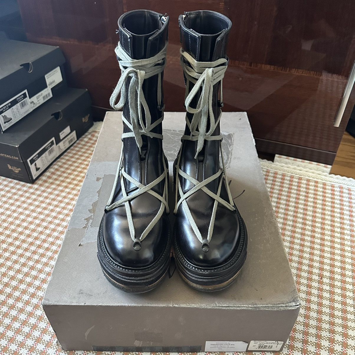 Rick Owens × Rick Owens Drkshdw Rick Owens F/W 2017 Glitter Hexagram Creeper Boots Lego Sole Size US 10 / EU 43 - 2 Thumbnail