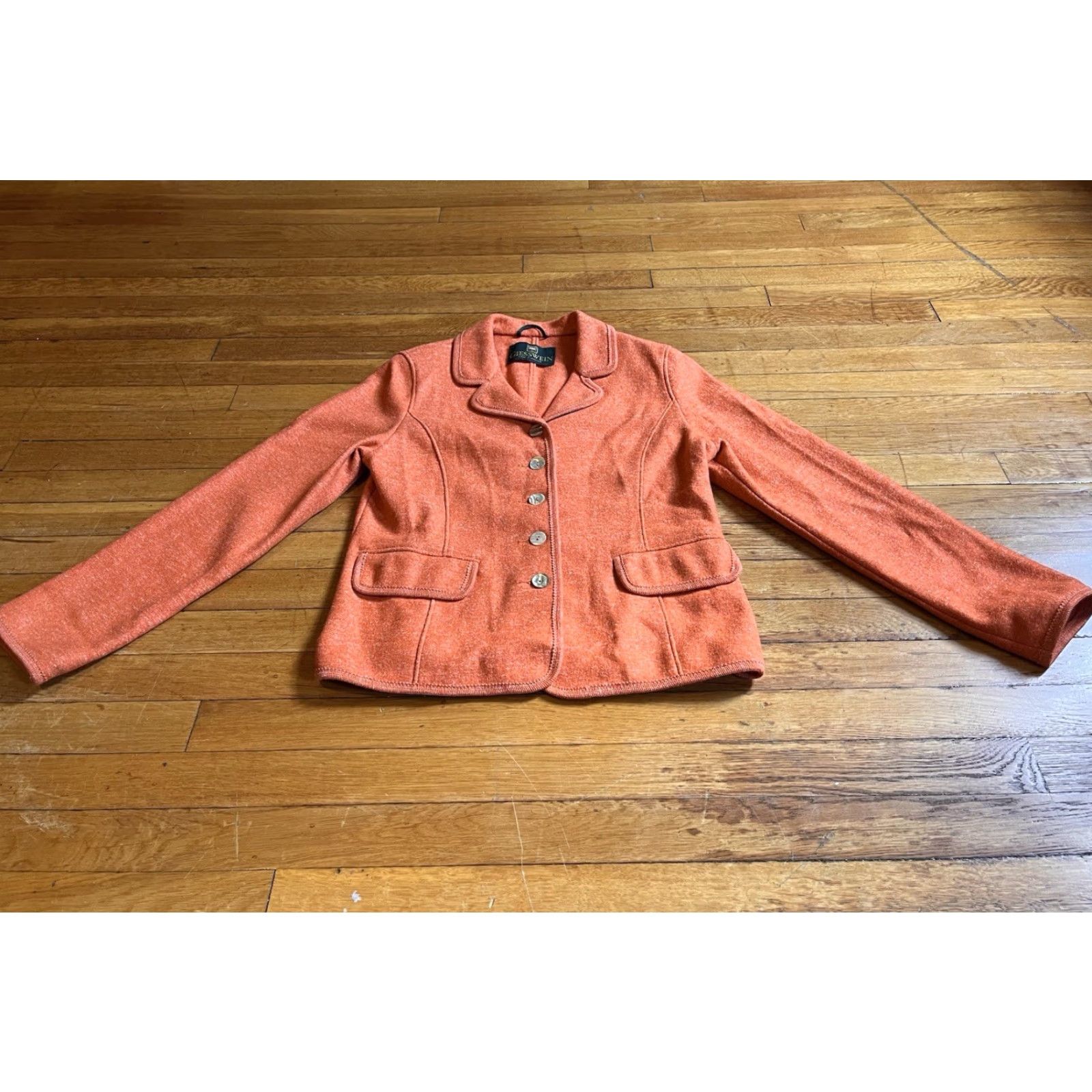 Vintage VINTAGE Giesswein Austria Jacket Women’s 8 Orange Wool Linen Blend Size M / US 6-8 / IT 42-44 - 2 Thumbnail