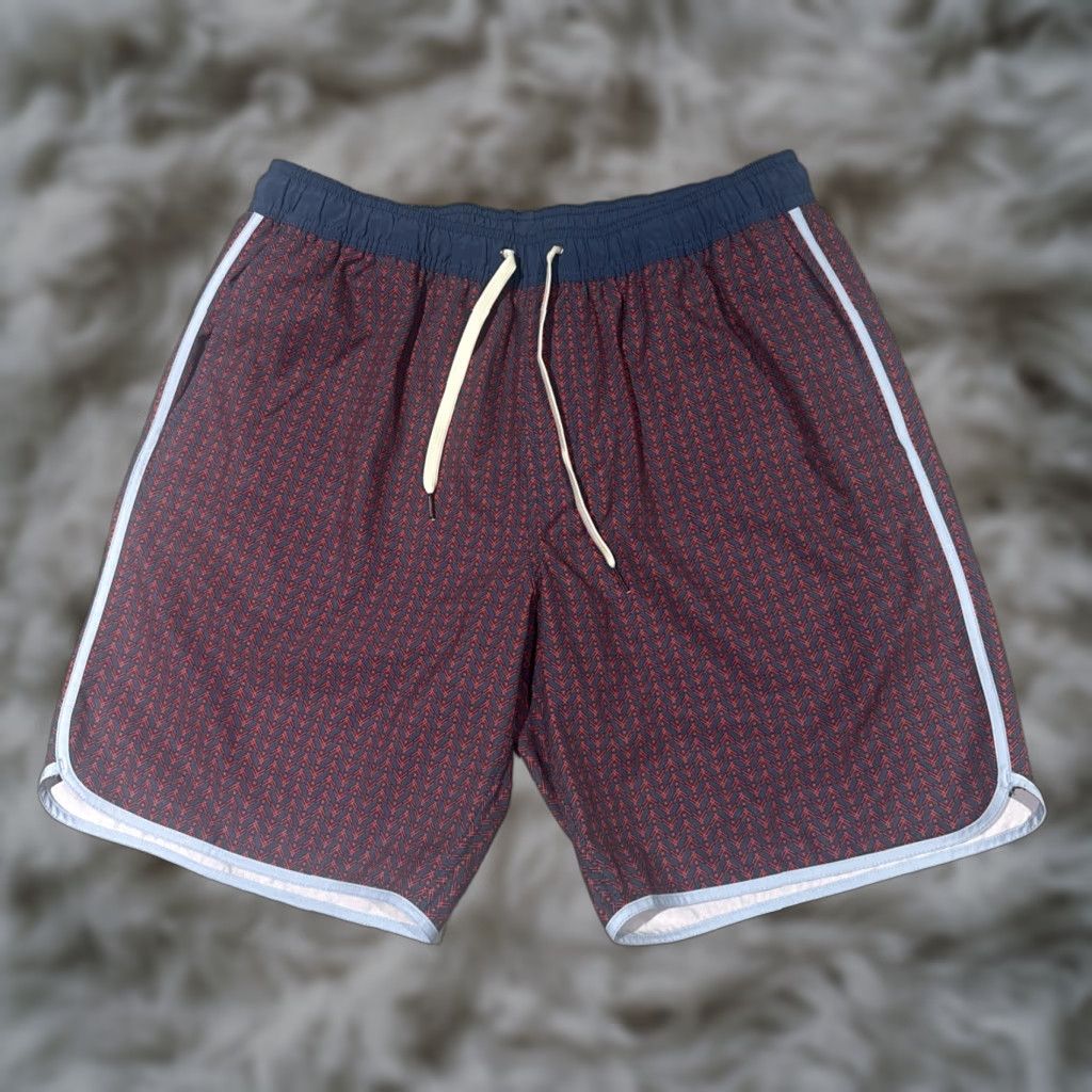 Vintage Fair Harbor Bottoms Mens XL Blue Geometric Drawstring Lined Board Shorts Quick Dry Back Pocket Size US 36 / EU 52 - 1 Thumbnail