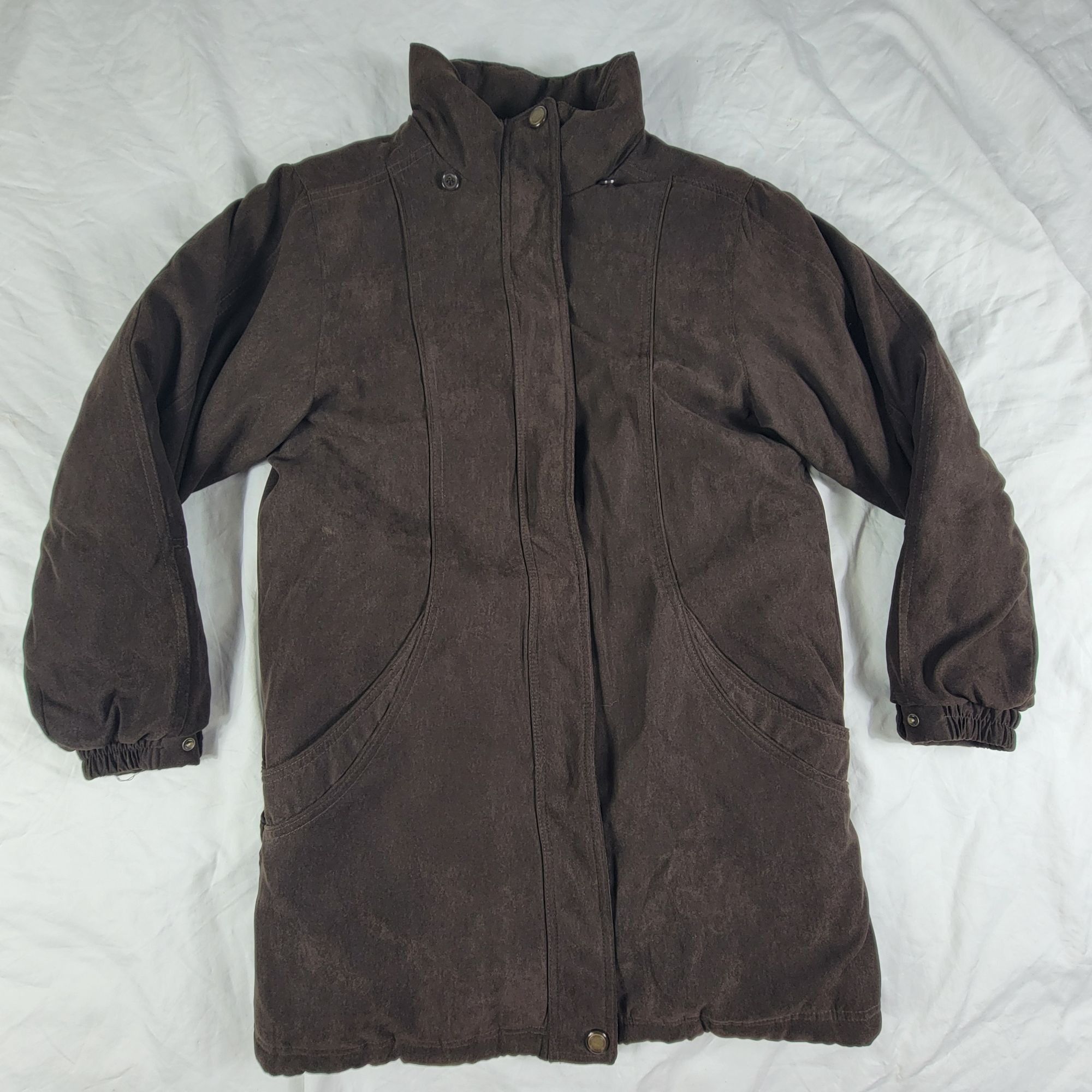 St. Johns Bay St Johns Bay Womens Small Dark Brown Coat Jacket Winter Warm Size S / US 4 / IT 40 - 1 Thumbnail