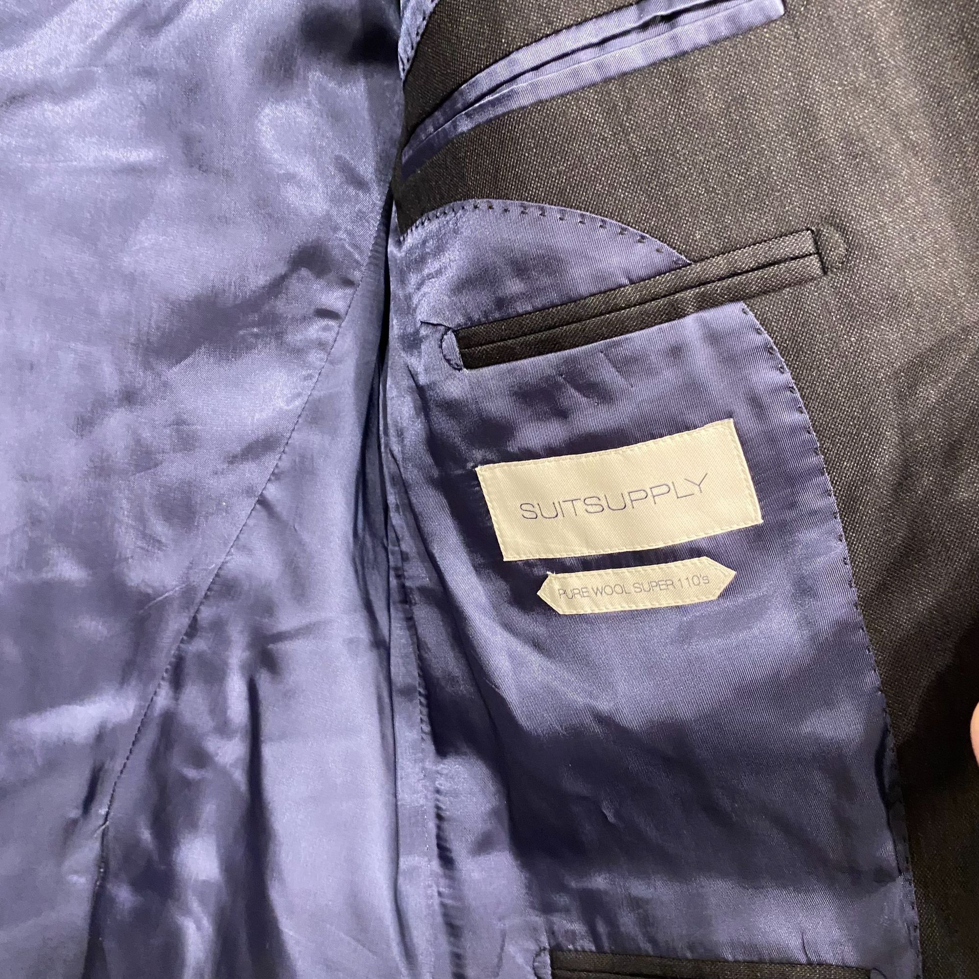 Suitsupply Suitsupply Napoli Black Dark Grey Two Button Suit Jacket Siz Size 40L - 3 Thumbnail
