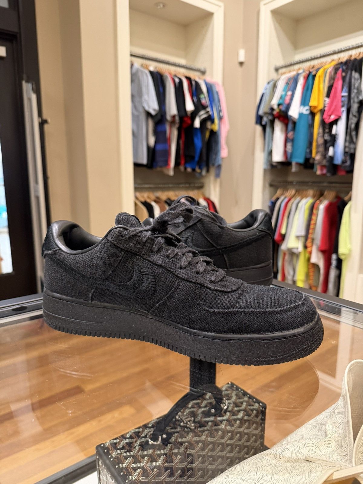 Nike × Stussy Stussy x Nike Air Force 1 Low ‘Stussy Black’ Size US 12 / EU 45 - 4 Thumbnail