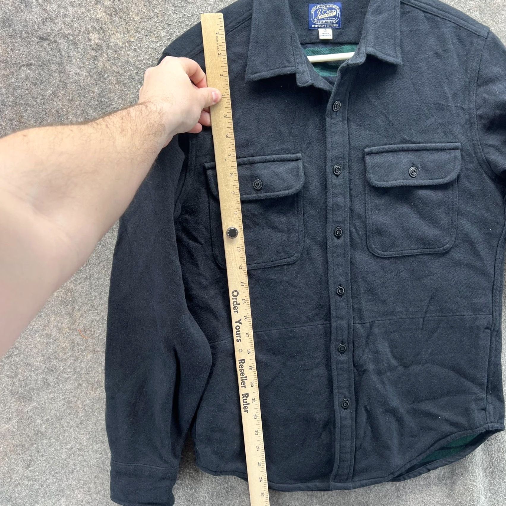 J.Crew J.Crew Shirt Jacket Mens Small Black Cotton Flannel Lined Shacket BD019 Size US S / EU 44-46 / 1 - 4 Thumbnail