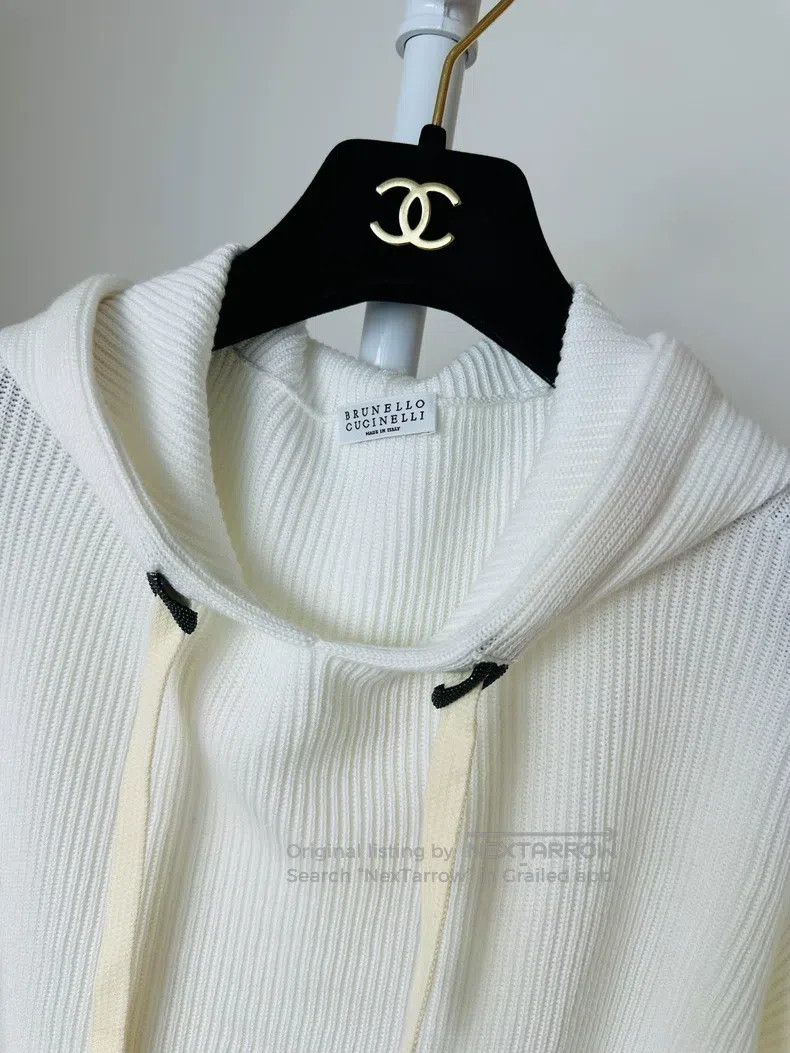 Brunello Cucinelli Brunello Cucinelli Hooded Knit Top Size L / US 10 / IT 46 - 7 Thumbnail
