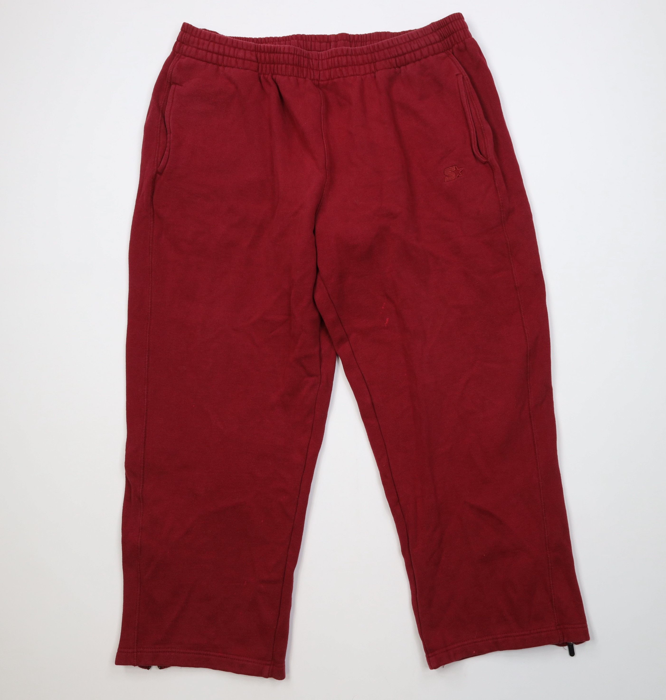 Starter Vintage 90s Y2K Starter Heavyweight Wide Leg Sweatpants Red Size US 36 / EU 52 - 1 Thumbnail
