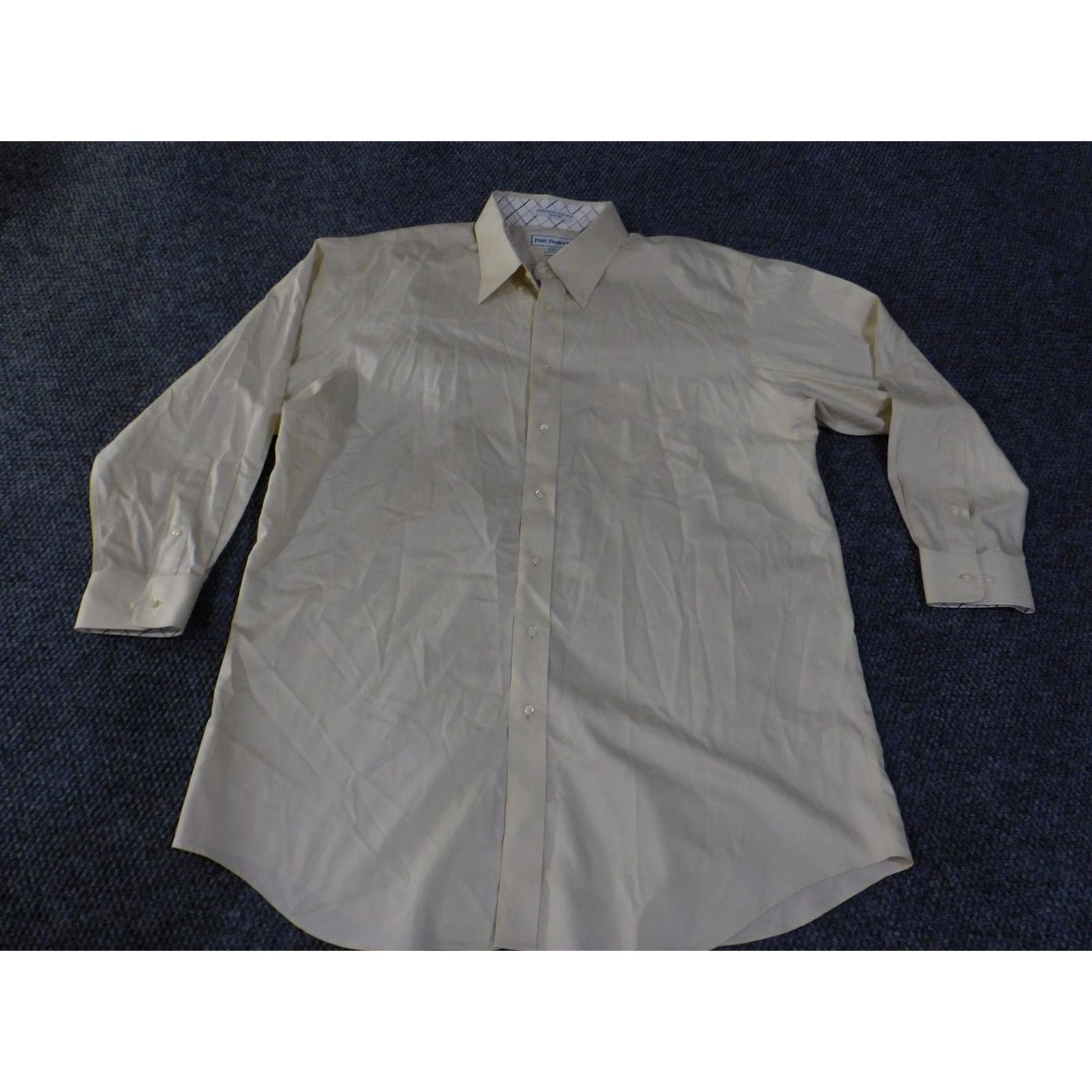 Vintage Paul Fredrick Shirt Mens 18-33 Beige Tailored Fit Non Iron Cotton Dress Pocket Shirt Mens 18-33 Beige Tailored Fit Non Iron Cotton Dress Pocket Size 48R - 2 Thumbnail