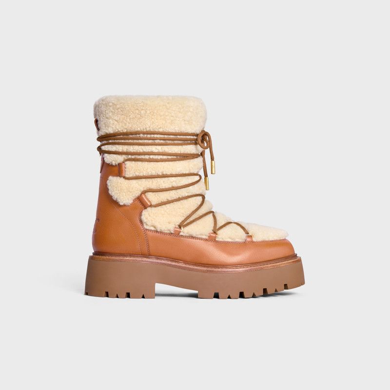 Celine o1bcso1str1225 361717011C Bulky Lace-up Boots in Natural/Tan Size US 6 / IT 36 - 1 Thumbnail