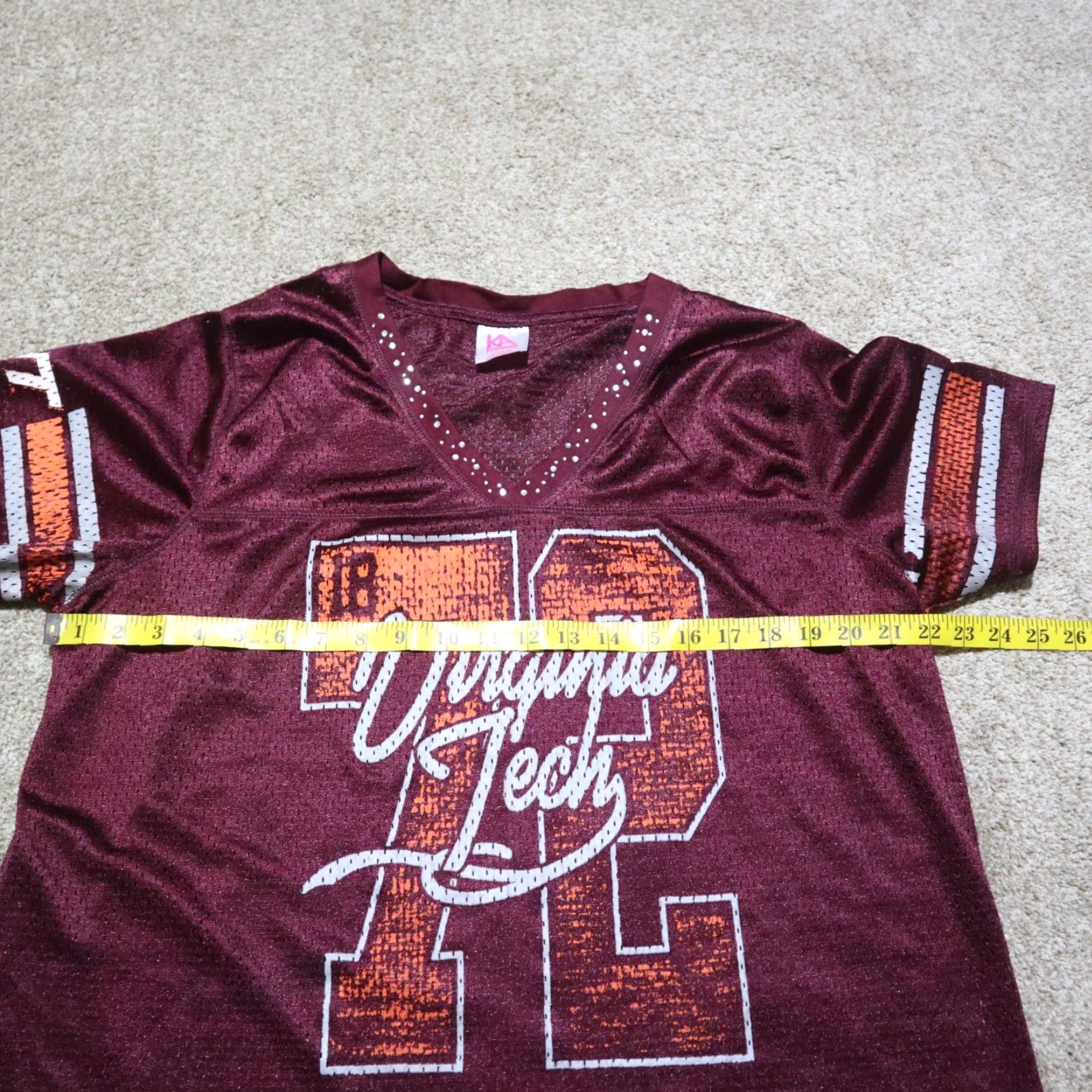 Adidas VINTAGE Hokies Virginia VA 1872 Football Shirt Women 2XL Burgandy Red adidas Graphic Tee 100% Cotton Mens Womens Size XXL / US 16-18 / IT 52-54 - 4 Thumbnail