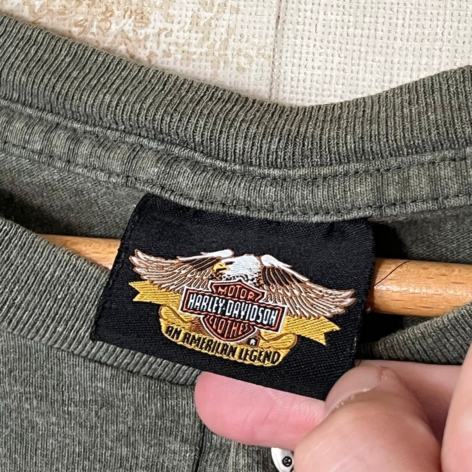 Harley Davidson 90s Harley-Davidson Henley | Milwaukee Sage Green | Size L Size US L / EU 52-54 / 3 - 3 Thumbnail