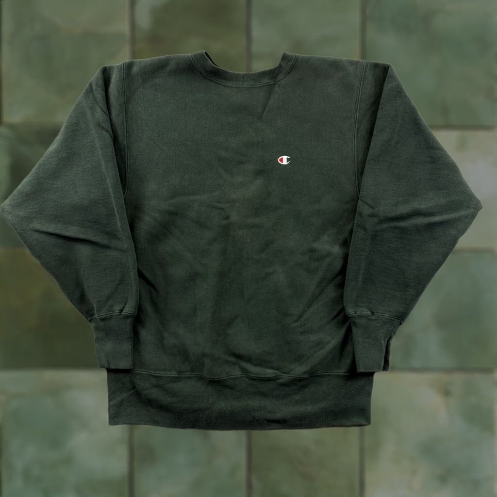 Champion VINTAGE Champion Reverse Weave Sweatshirt Mens Large Green Blank Pullover Sweatshirt Size US L / EU 52-54 / 3 - 1 Thumbnail