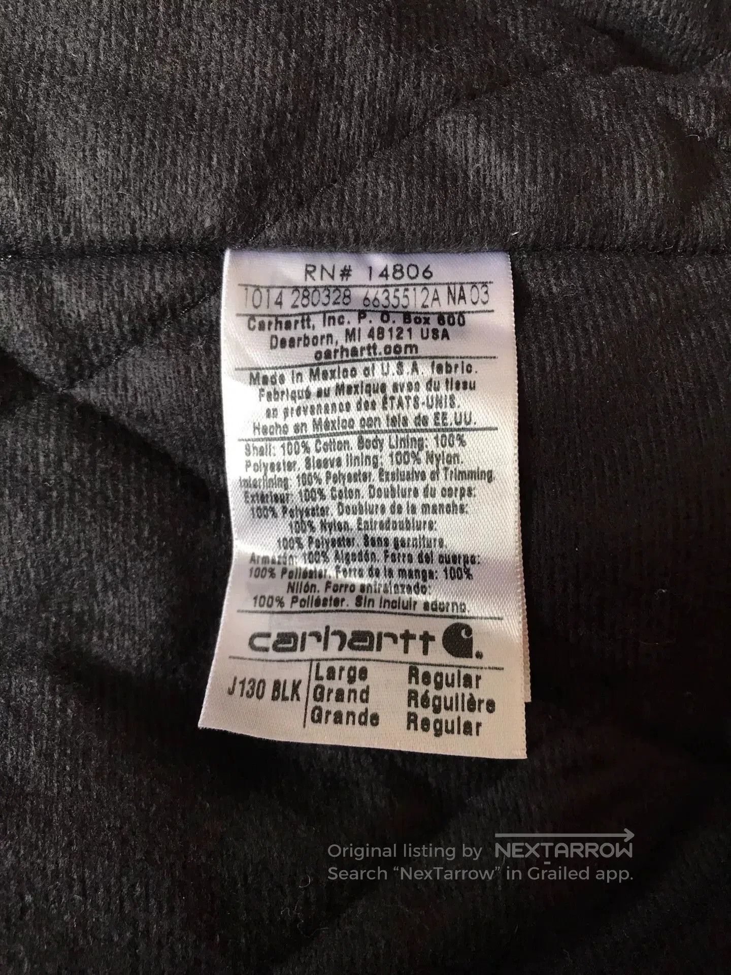 Carhartt Carhartt J130 Hooded Work Jacket. Size US L / EU 52-54 / 3 - 9 Thumbnail