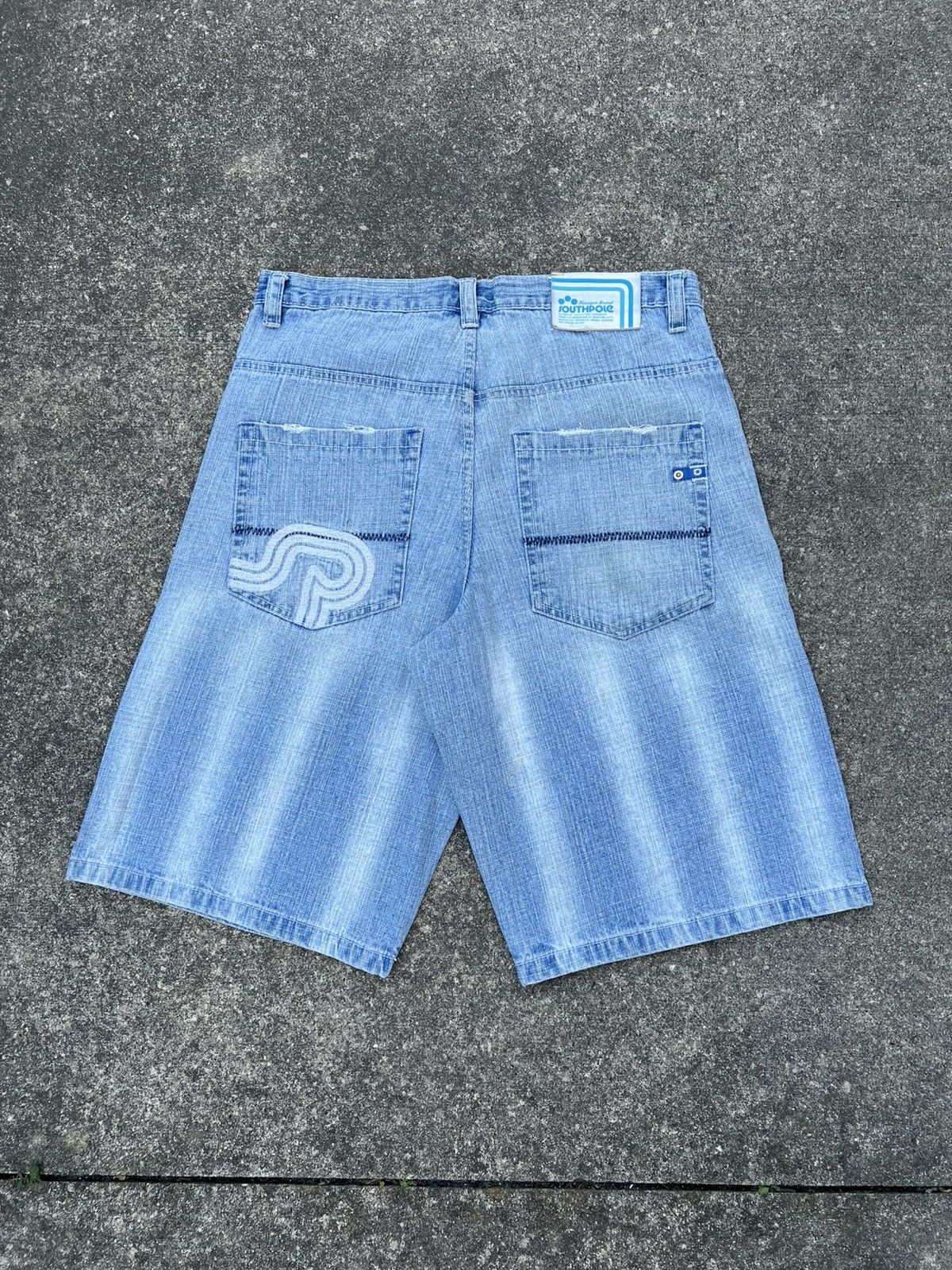 Vintage Y2K Southpole Long Baggy Denim Shorts Jorts Size 34