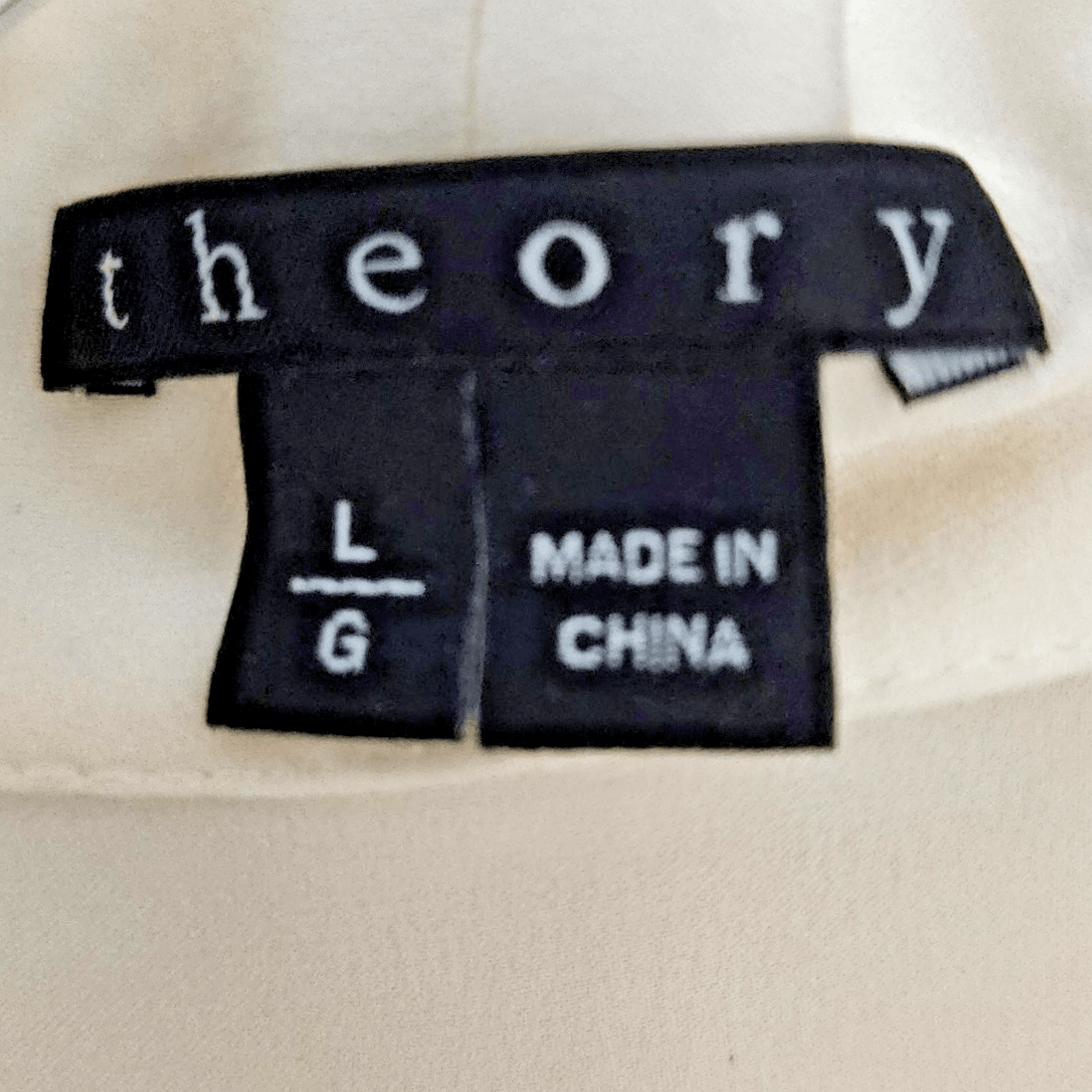 Theory Theory Top L Ivory Silk Sleeveless V-Neck NWT $195 Designer Size L / US 10 / IT 46 - 3 Thumbnail