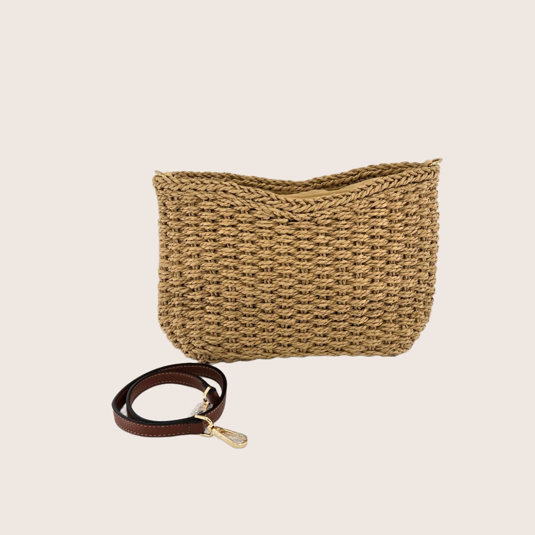 Crossbody Bag Women Small Straw Woven Tan Boho Summer Chic, Women's