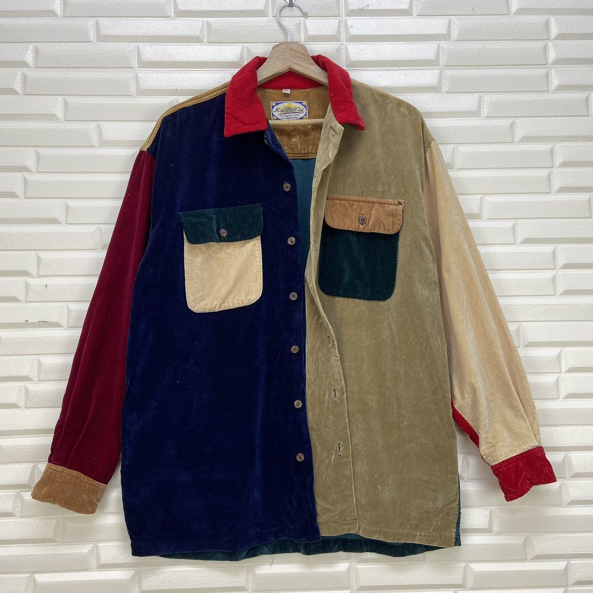 Japanese Brand Japanese Brand Velvet Color Block Loose Shirt Size US S / EU 44-46 / 1 - 2 Thumbnail