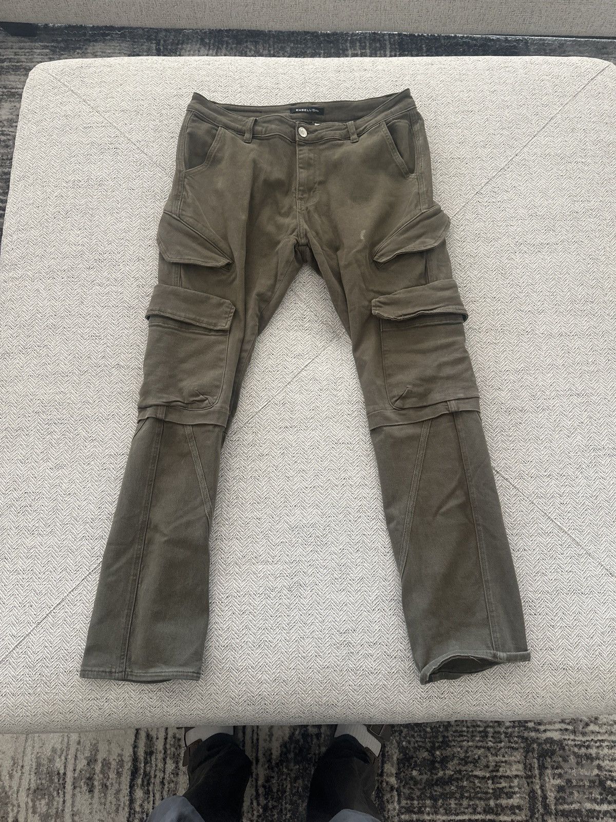 Embellish EMBELLISH NYC WASHED GREEN DENIM CARGO PANTS Size US 36 / EU 52 - 6 Thumbnail
