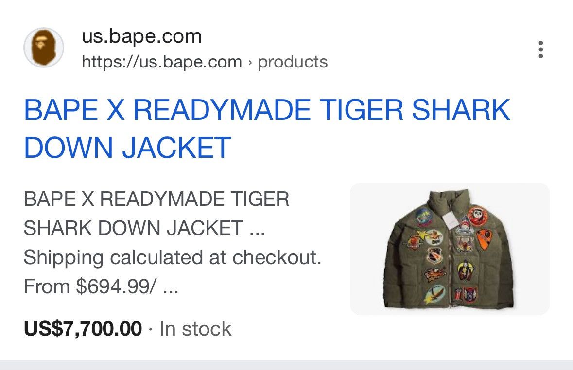 Bape Bape x ReadyMade Tiger/Shark Patch Down Parka Size US XL / EU 56 / 4 - 2 Thumbnail