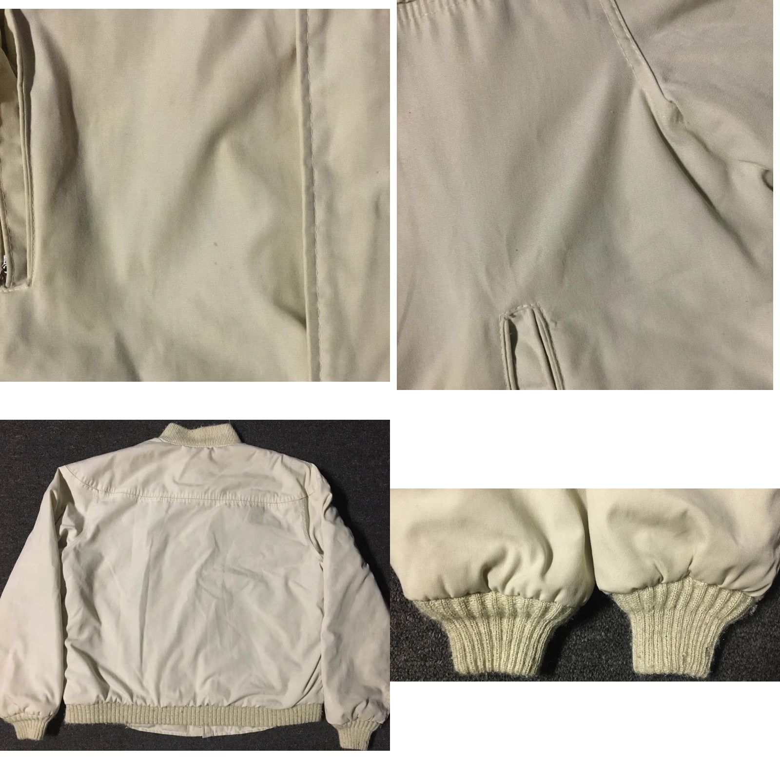 Vintage Vtg 70s Faded Distress Derby Boxy Fit Quilt Lined Bomber Jacket USA Talon Zipper Beige/Tan 42 Men Grunge/ Motorcycle Size US XS / EU 42 / 0 - 8 Thumbnail