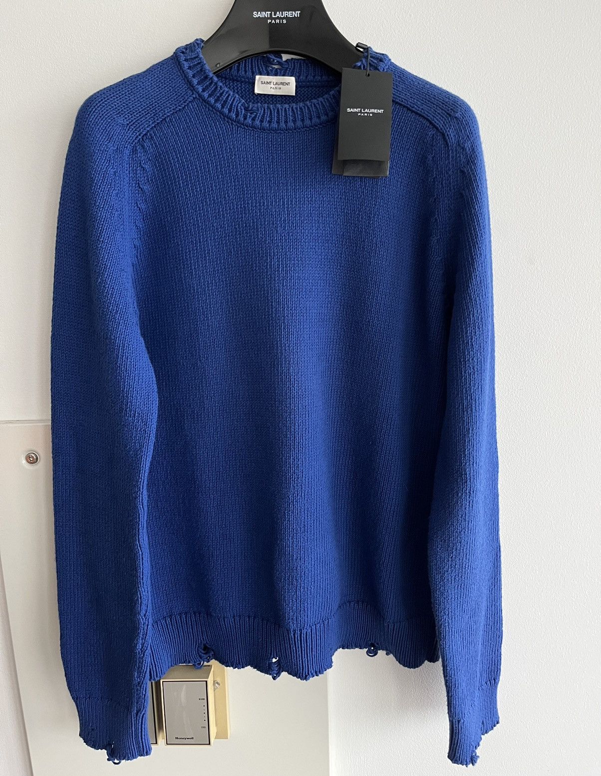 Saint Laurent Paris Super Runway Saint Laurent Sweater Distressed Size US L / EU 52-54 / 3 - 1 Thumbnail