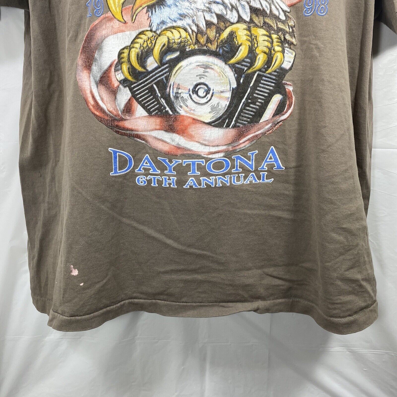Vintage Vintage Biketoberfest 1998 Daytona Beach 6th Graphic T Shirt Size US XL / EU 56 / 4 - 6 Thumbnail