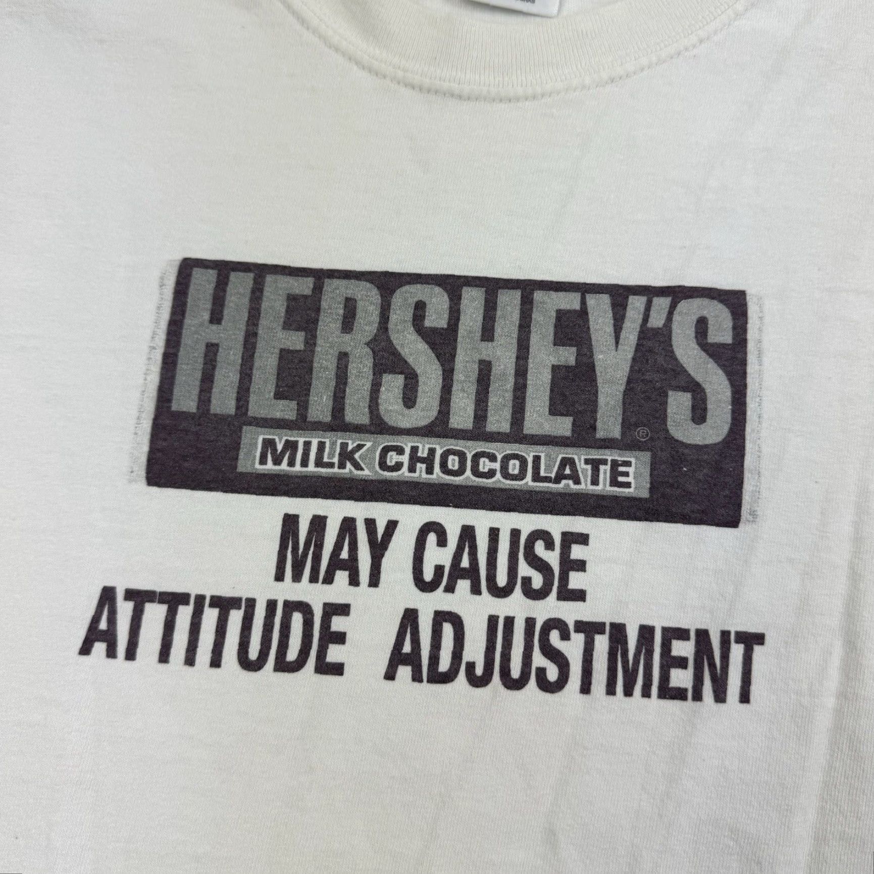 Gildan VINTAGE Herseys Chocolate T Shirt Adult Large White Funny Attitude Adjustment Shirt Mens 90s Y2K Size US L / EU 52-54 / 3 - 3 Thumbnail