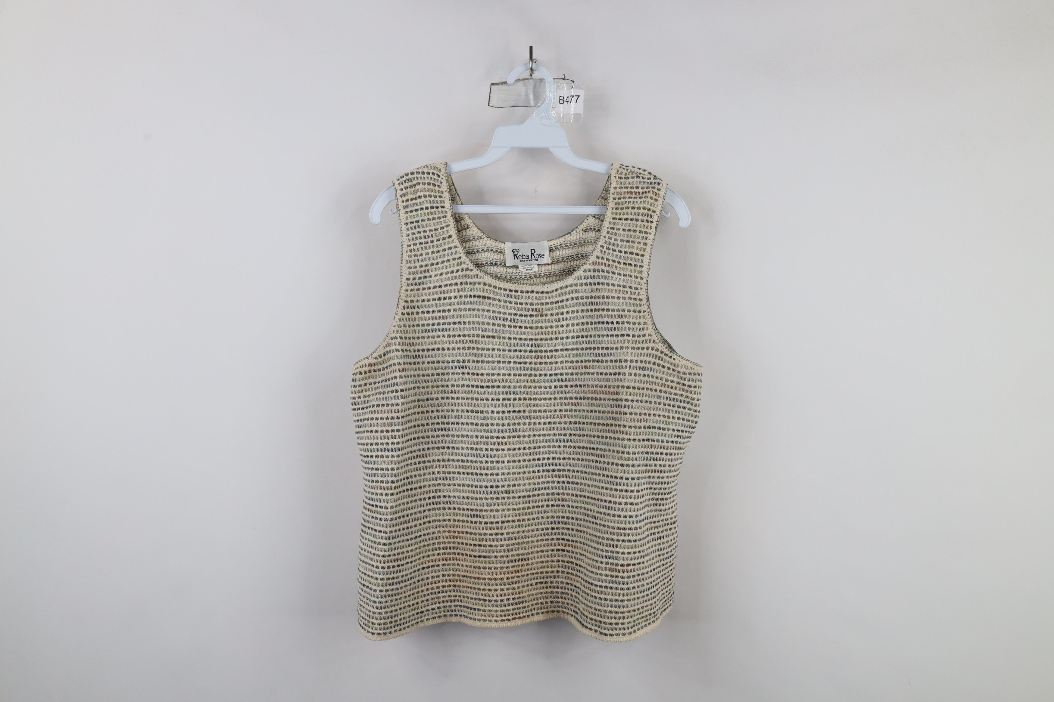 Vintage Vintage 90s Streetwear Tone Striped Knit Tank Top Vest USA Size L / US 10 / IT 46 - 1 Thumbnail