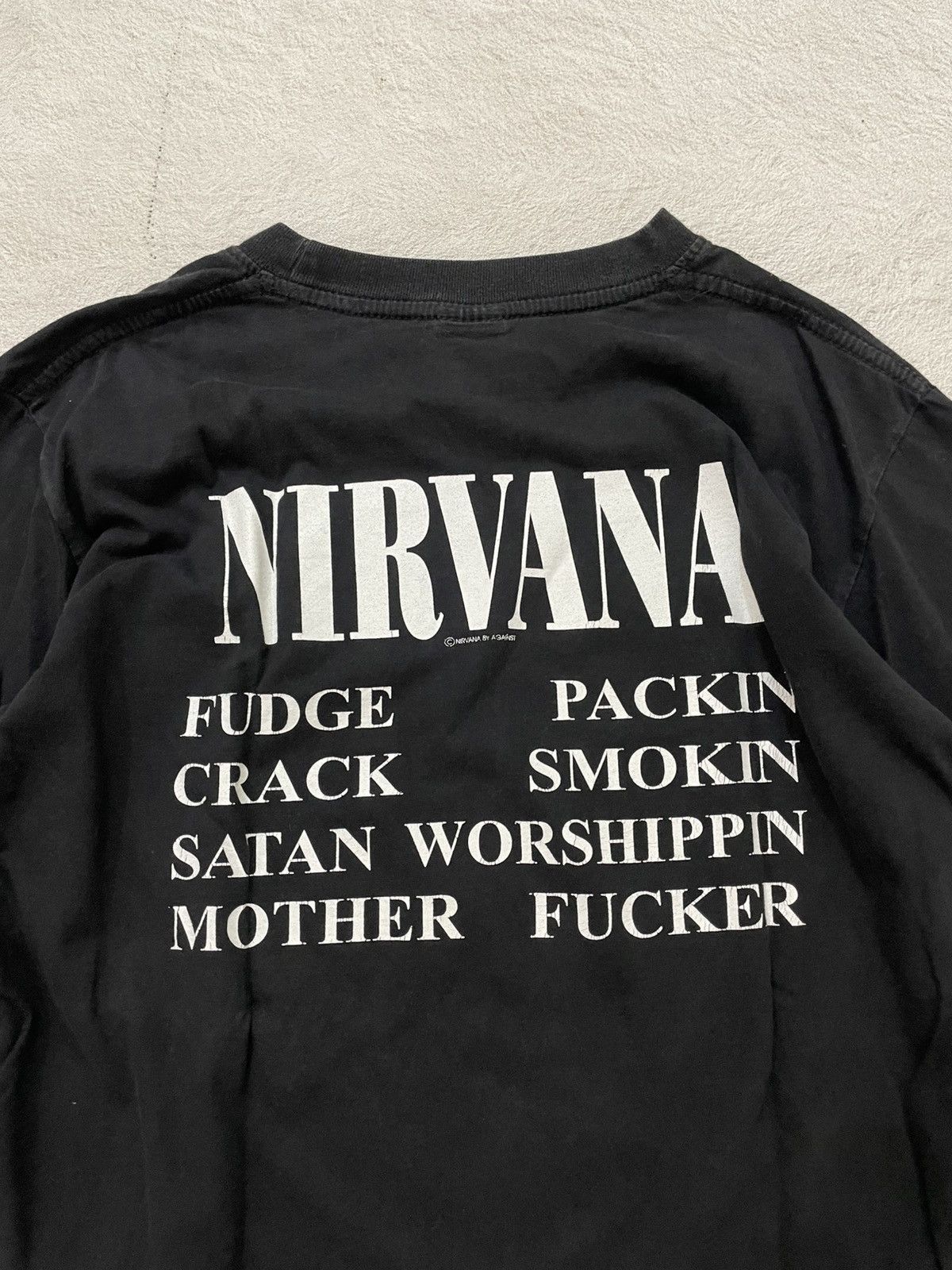 Band Tees 2000s Archival Nirvana Spellout Long Sleeve T-Shirt Grunge Size US L / EU 52-54 / 3 - 7 Thumbnail