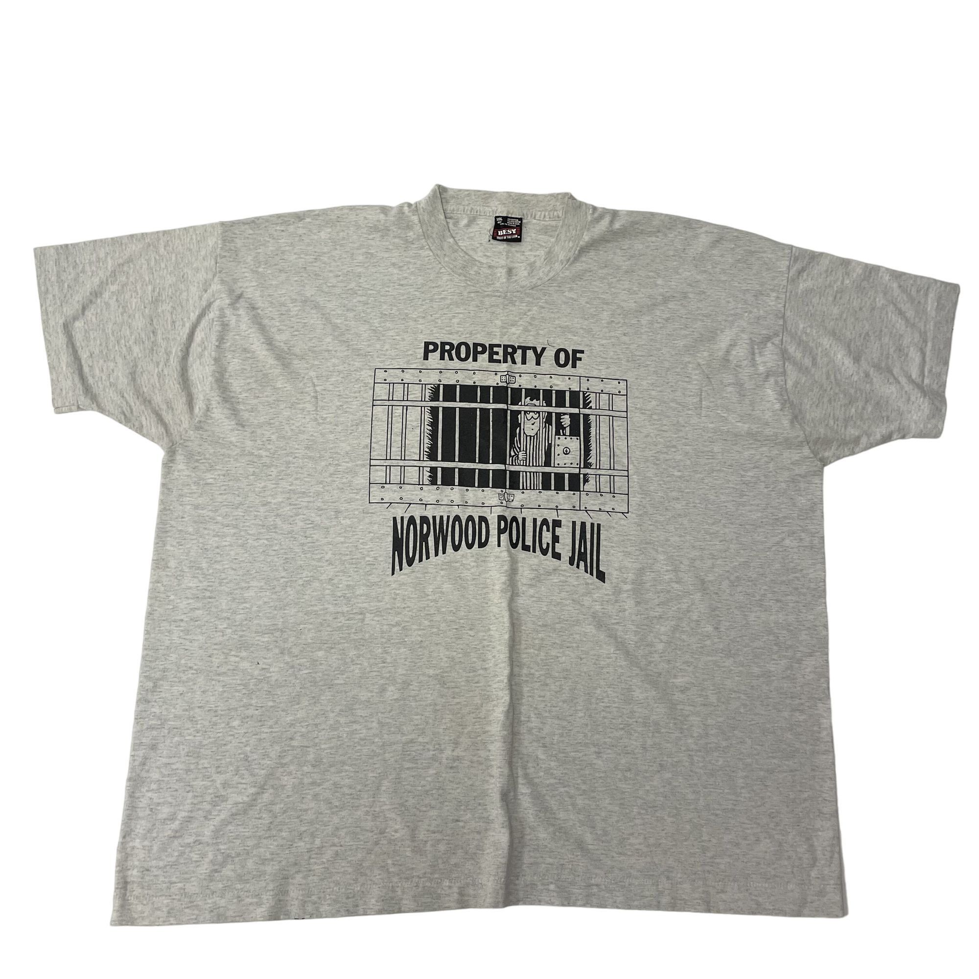 Fruit Of The Loom Vtg BEST HEATHER Property of NORWOOD POLICE JAIL T Shirt Size US XXL / EU 58 / 5 - 1 Thumbnail