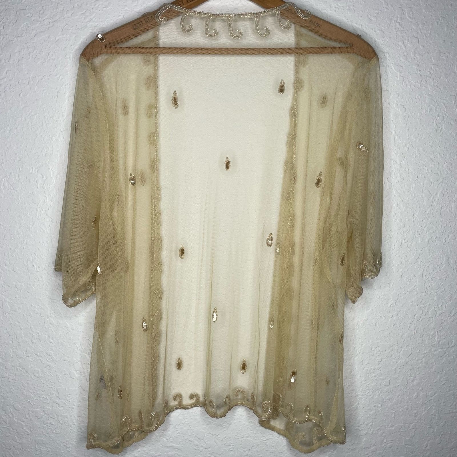 Vintage Vintage Sterling Styles Sheer Mesh Beaded Top Size XL / US 12-14 / IT 48-50 - 6 Thumbnail