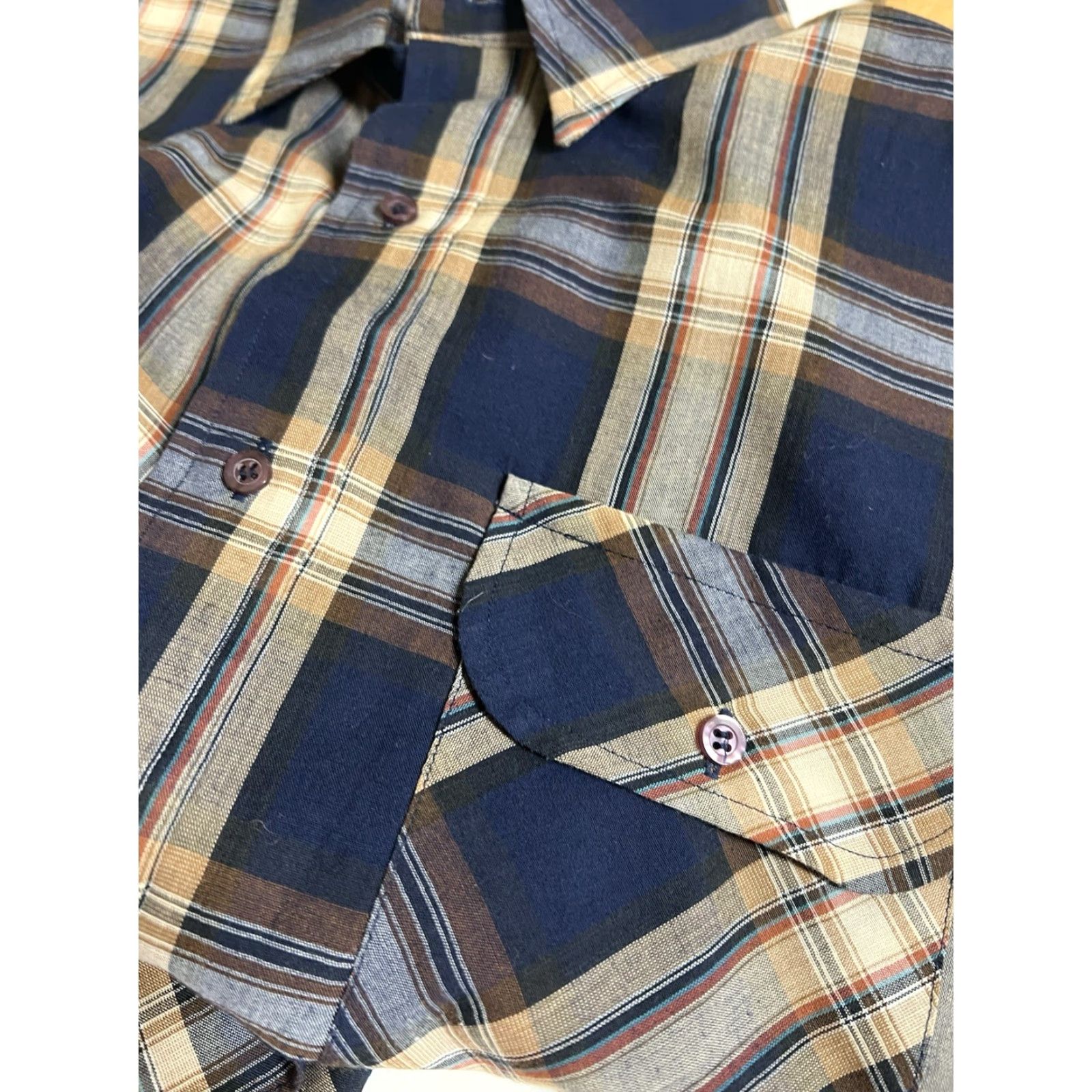Wrangler VINTAGE Wrangler Plaid Button Up Collar Cowboy Rodeo Size M Blue Brown Shirt Mens 90s Theme Cowboy Size US M / EU 48-50 / 2 - 3 Thumbnail