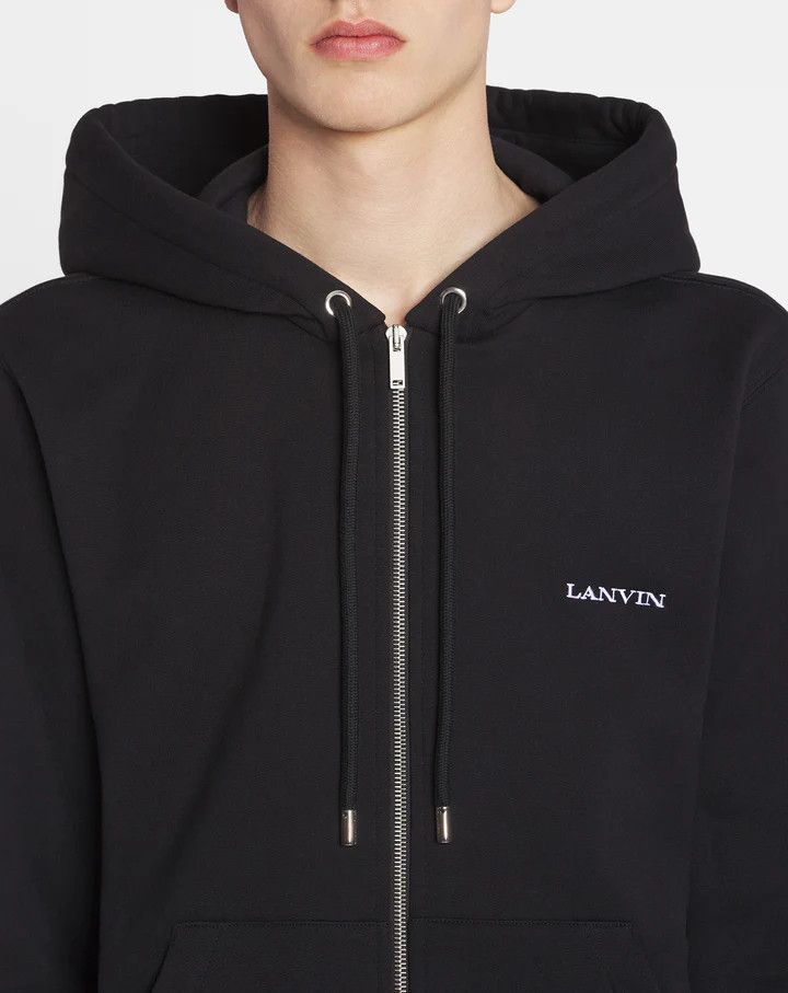 Lanvin o1s22i1n1024 Zipper Hoodie in Black Size US S / EU 44-46 / 1 - 4 Thumbnail