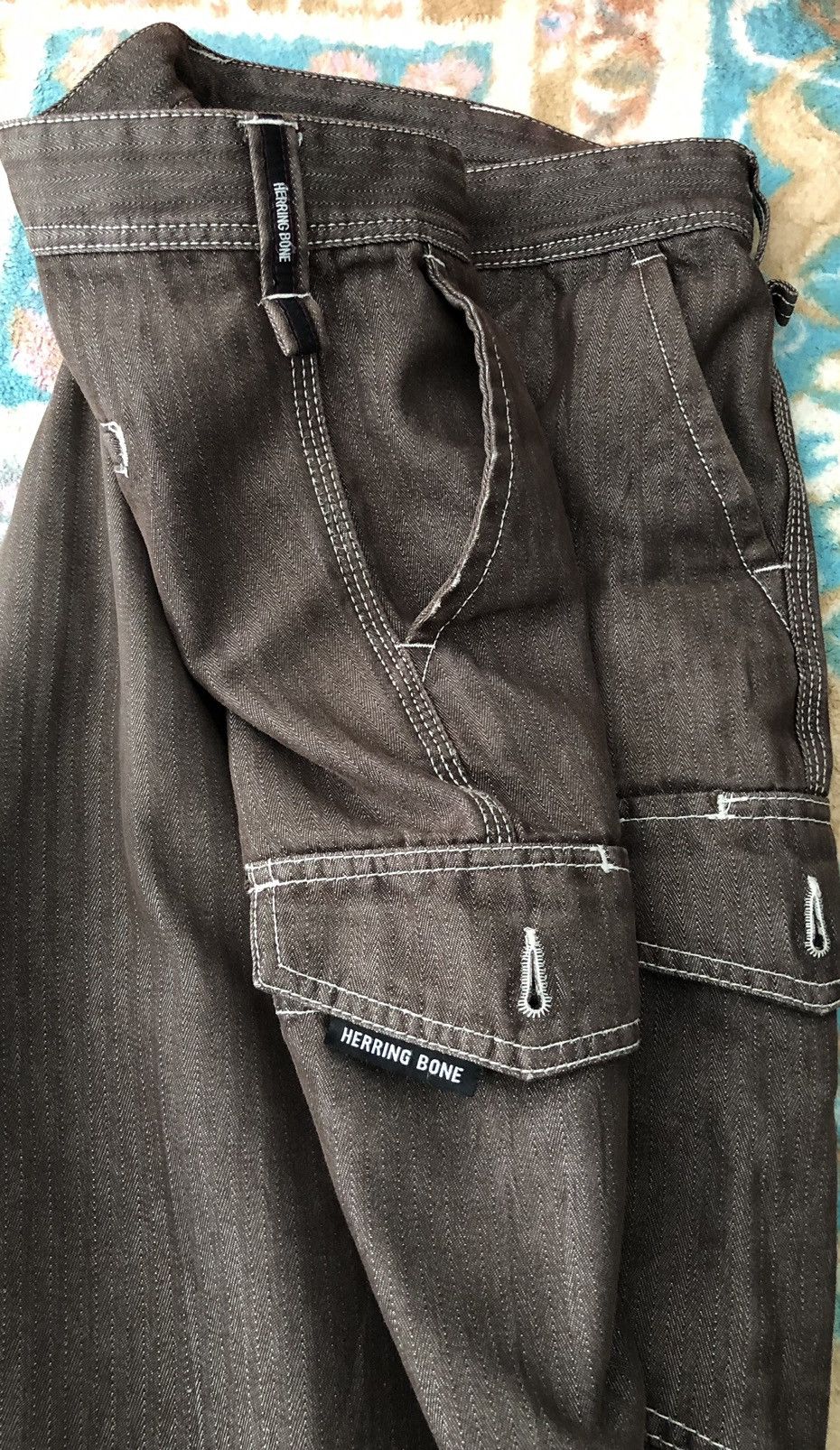 Japanese Brand HERRINGBONE CARGO JEANS Size US 36 / EU 52 - 10 Thumbnail