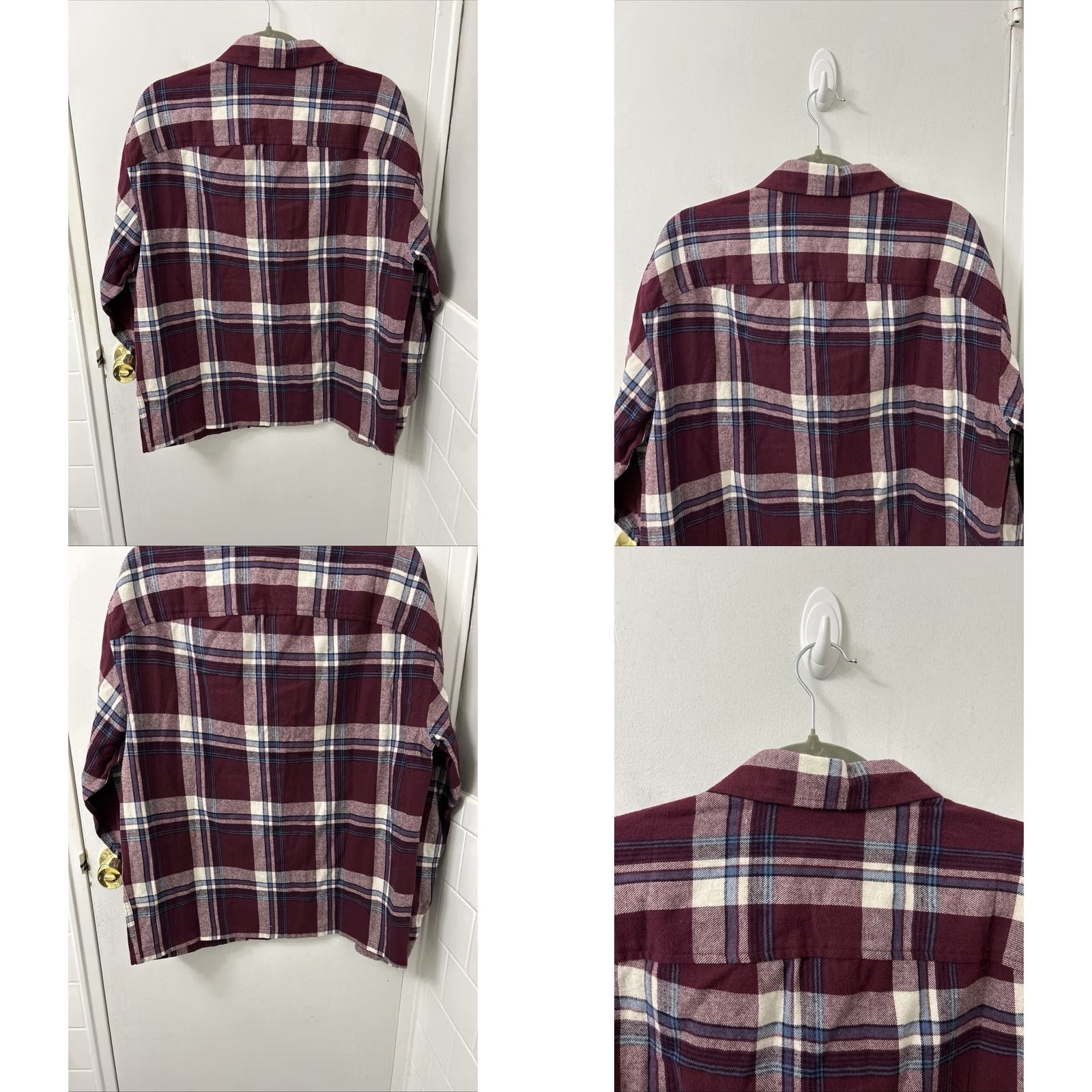 Gap VINTAGE Gap Flannel Shirt Mens Small Maroon Plaid Boxy Fit 100% Cotton Button Down NWT Size US S / EU 44-46 / 1 - 8 Thumbnail