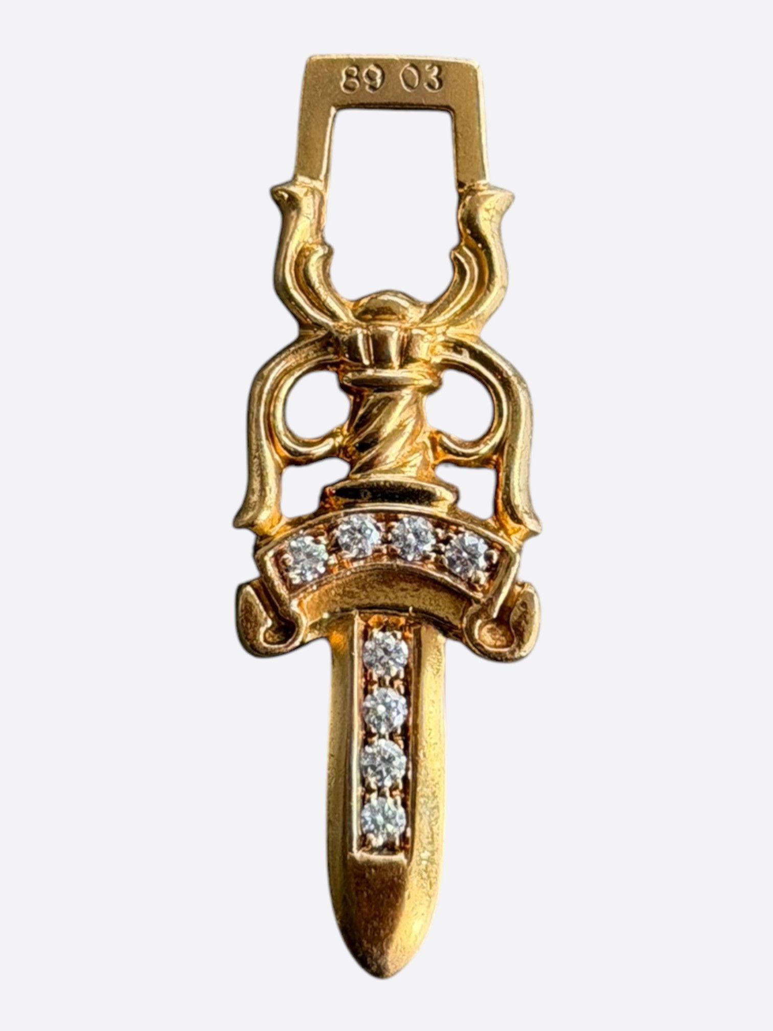 Chrome Hearts Chrome Hearts 22K Gold & Diamond Dagger Pendant Size ONE SIZE - 1 Thumbnail