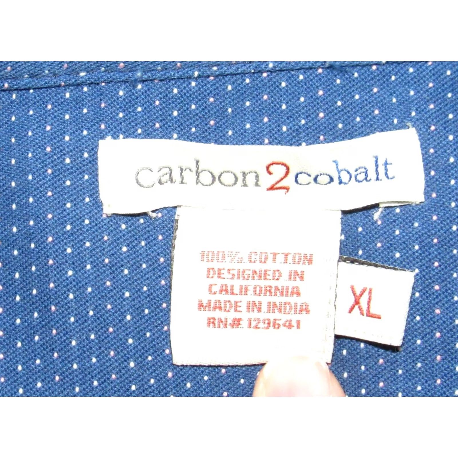 Carbon2Cobalt CARBON2COBALT Navy Long Sleeve Pointillism Button Down Shirt XL Mens Size US XL / EU 56 / 4 - 3 Thumbnail